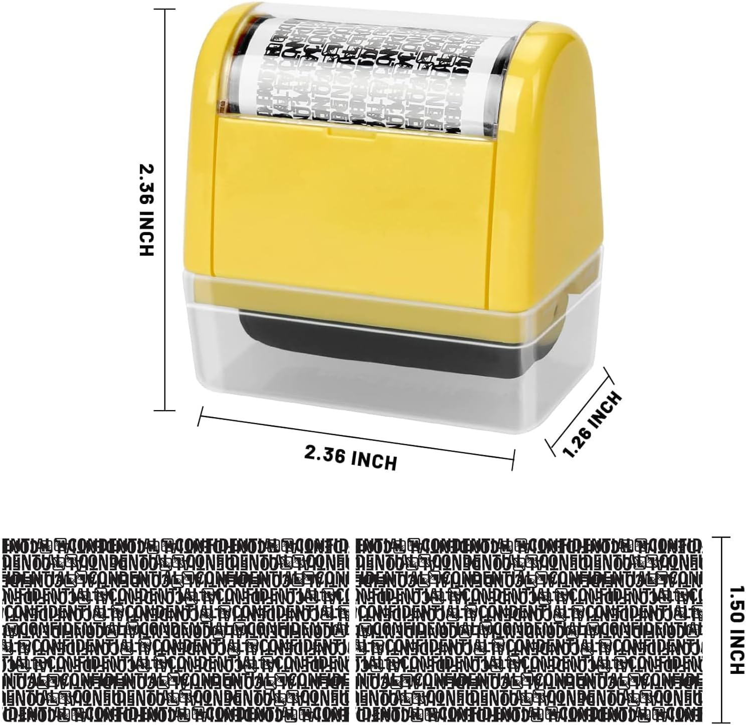 AEEGO Wide Format Identity Theft Protection Roller Stamp for Hiding Sensitive Information, Identity Confidentiality Stamp, Security Stamp Roller for Identity Theft Prevention (3 Refill Inks Included) image number 2
