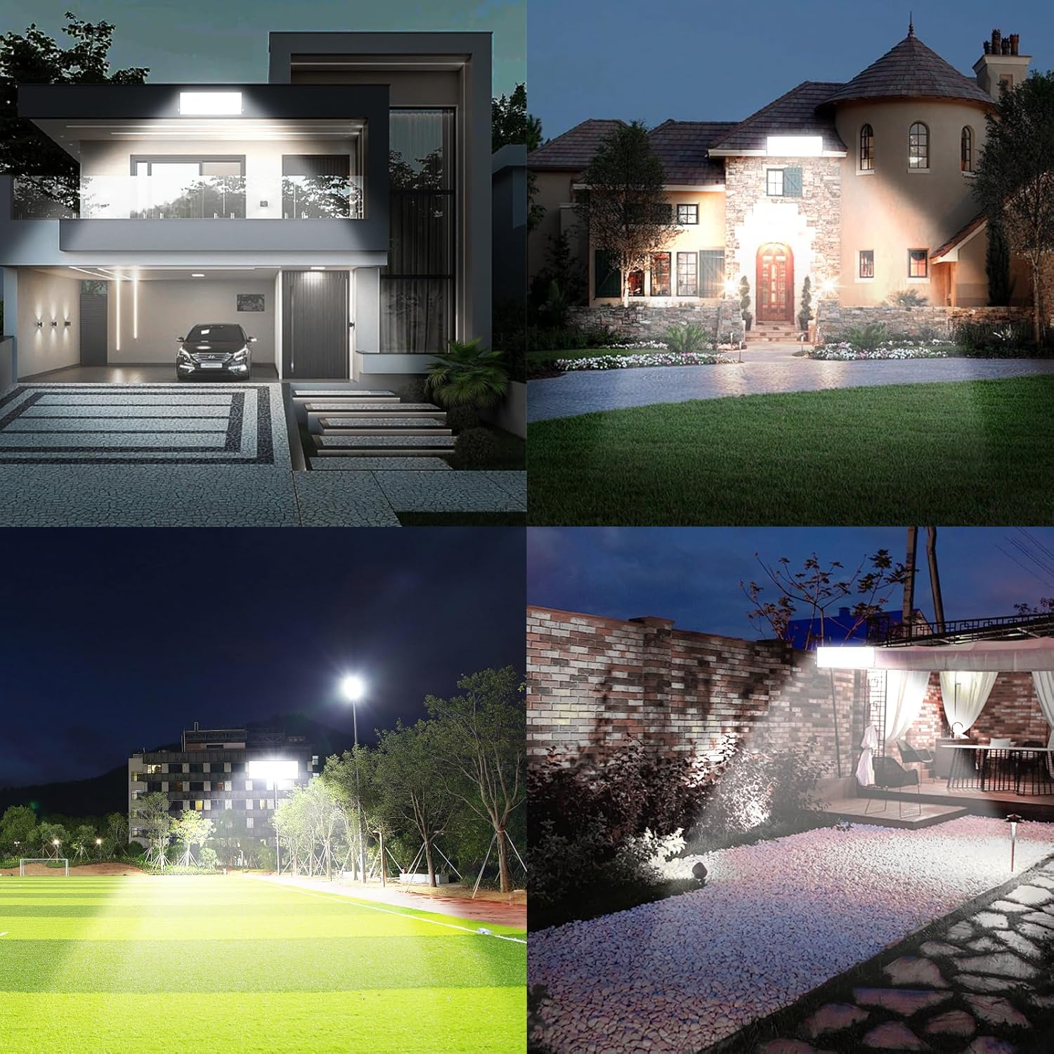 LED Flood Light Outdoor 200W, 2 Pack 20000LM IP66 Waterproof LED Work Light 6500K Cool White Floodlight Spotlights, Outdoor Security Light for Warehouse Garden Garage Yard image number 2