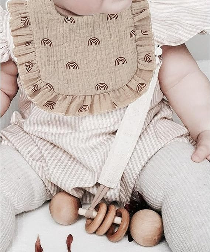 ZONEY 4 Pack Solid Muslin Baby Bibs Baby Bandana Drool Bibs Absorbent Cotton Bibs for Unisex Boys Girls - Animal image number 3