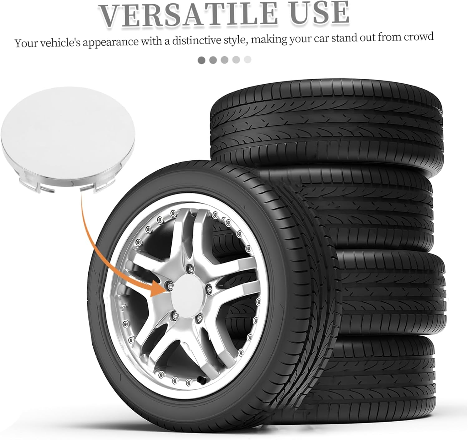 4 Pcs Wheel Rim Center Hub Covers Chrome Finish Automotive Rim Caps for Cars Suvs Trucks Durable Protection for Wheel Hubs with Easy Installation image number 3