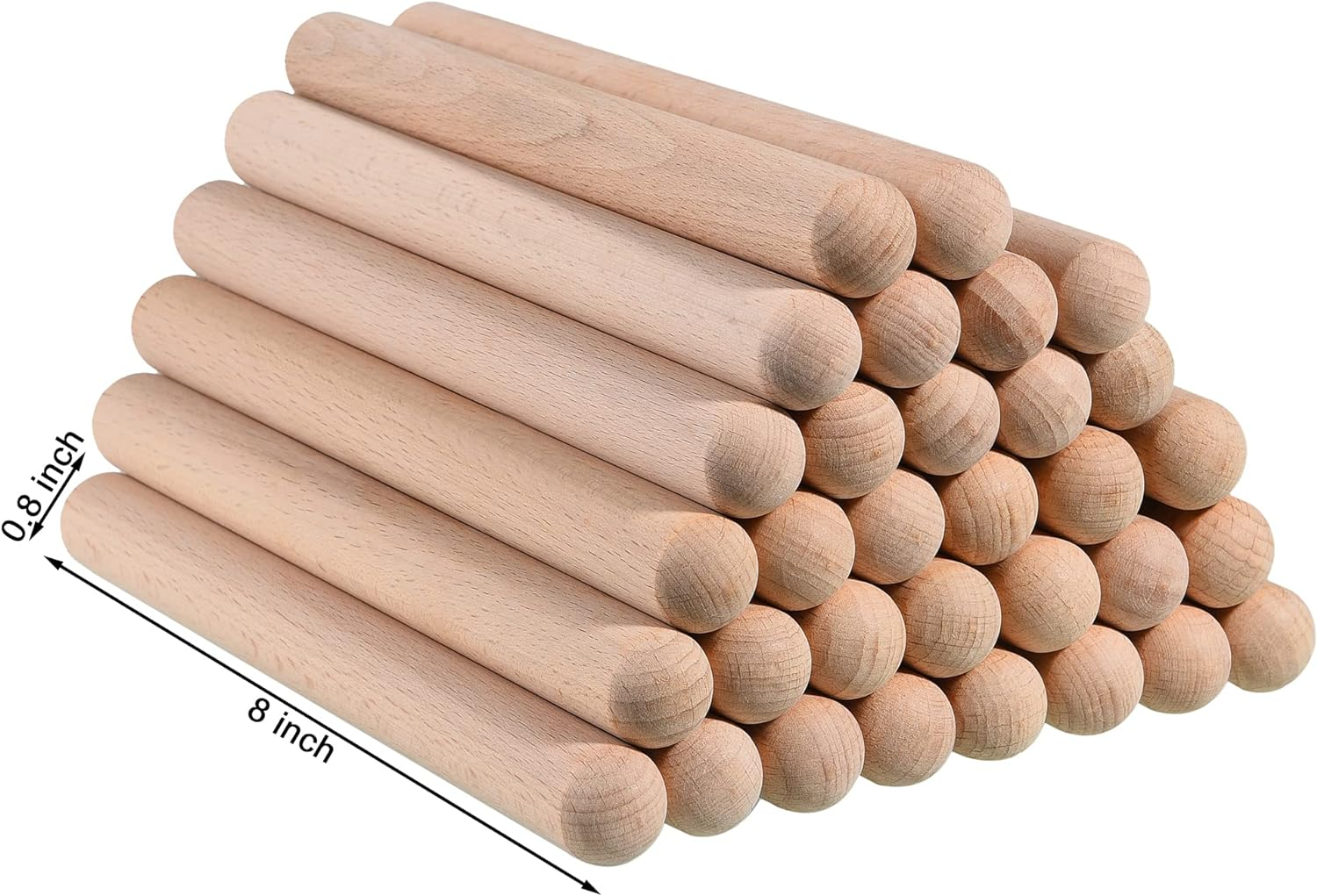 32 Pieces Rhythm Sticks for Kids Bulk, 8 Inch Wood Music Lummi Sticks Classroom Percussion Instrument image number 6