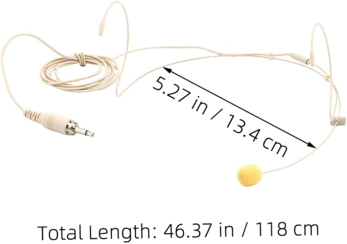 Yardwe Wired Over-Ear Headphones with Omnidirectional Microphone Beige Wired Earbuds with Microphone Lock and Hanging Mic for Office Online Meetings Gaming and Speaking image number 5