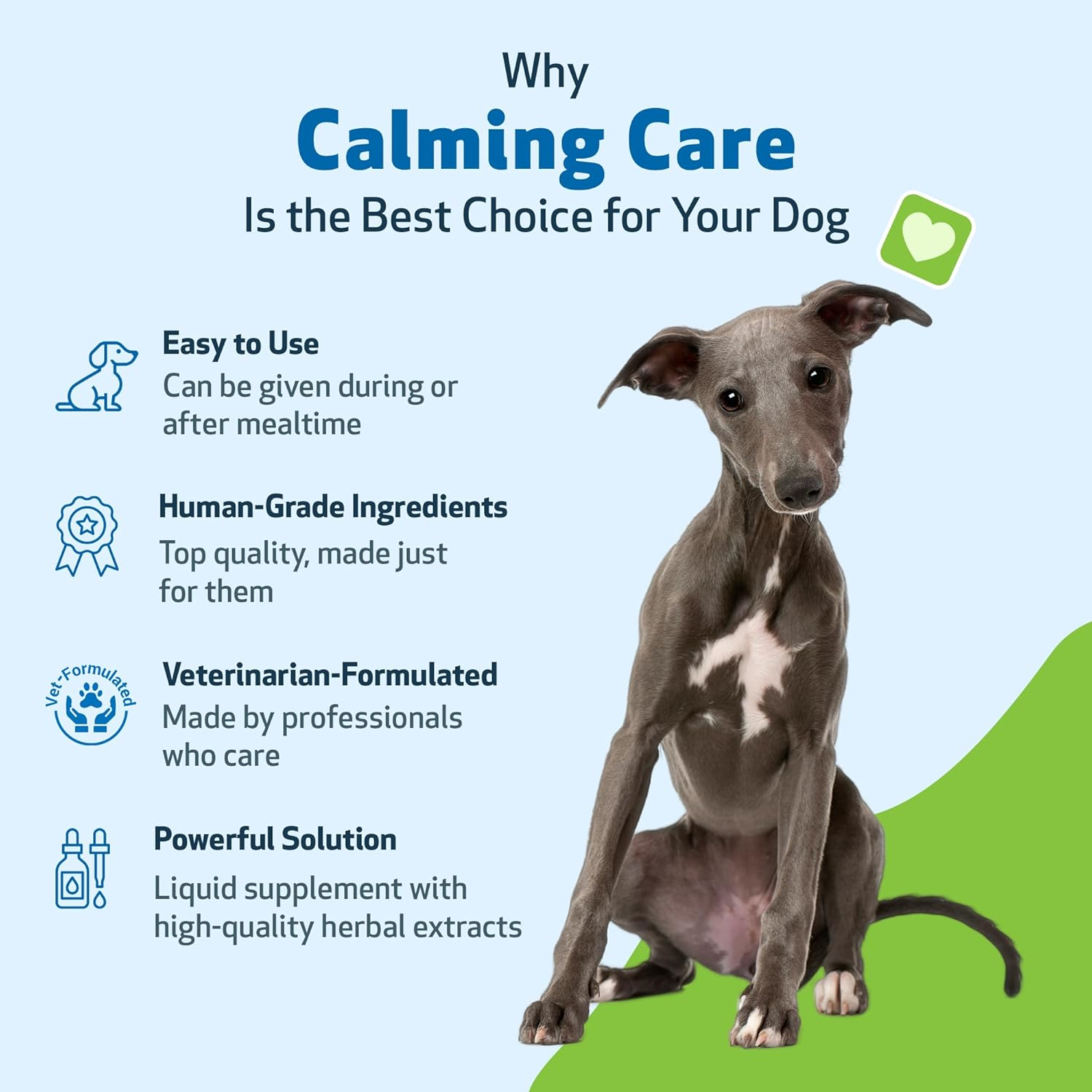 Pet Wellbeing Calming Care for Dogs - Calm Support, Relaxed Nervous System, Emotional Balance, Adaptogens, Ashwagandha, Holy Basil - Veterinarian-Formulated Herbal Supplement 2 Oz (59 Ml)