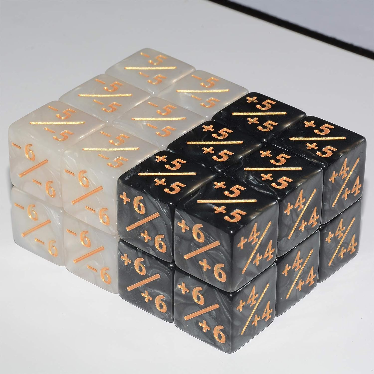 Six Sided Dice Set, 24Pieces Marbling Counter Dice Token Dice Tracking Counter for MTG CCG Card Gaming image number 1