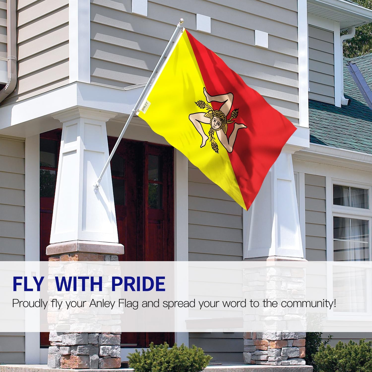 ANLEY Fly Breeze 3X5 Foot Sicily Flag - Vivid Color and UV Fade Resistant - Canvas Header and Double Stitched - Italy Sicilian Flags Polyester with Brass Grommets 3 X 5 Ft image number 2