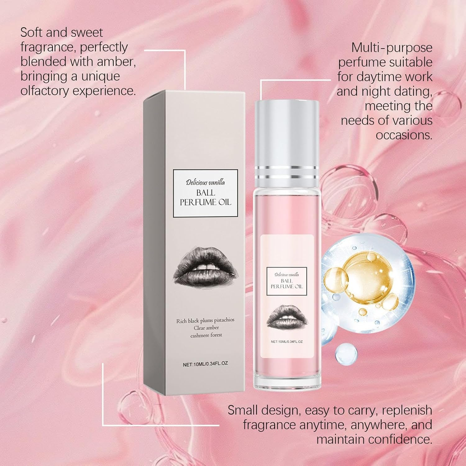 Zankie Roll Perfume for Women - 10Ml Travel Rollerball Perfume | Long-Lasting Oil Roll- Fragrance, Refreshing Body Rollerball Perfume for Holiday Birthday image number 2