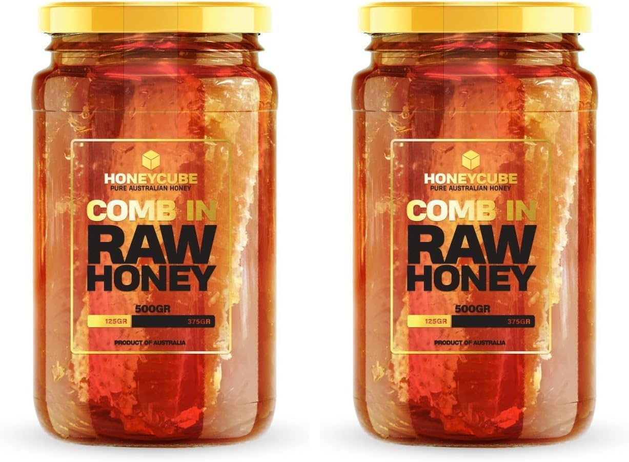 Honey Cube Comb in Raw Honey 500 G image number 1