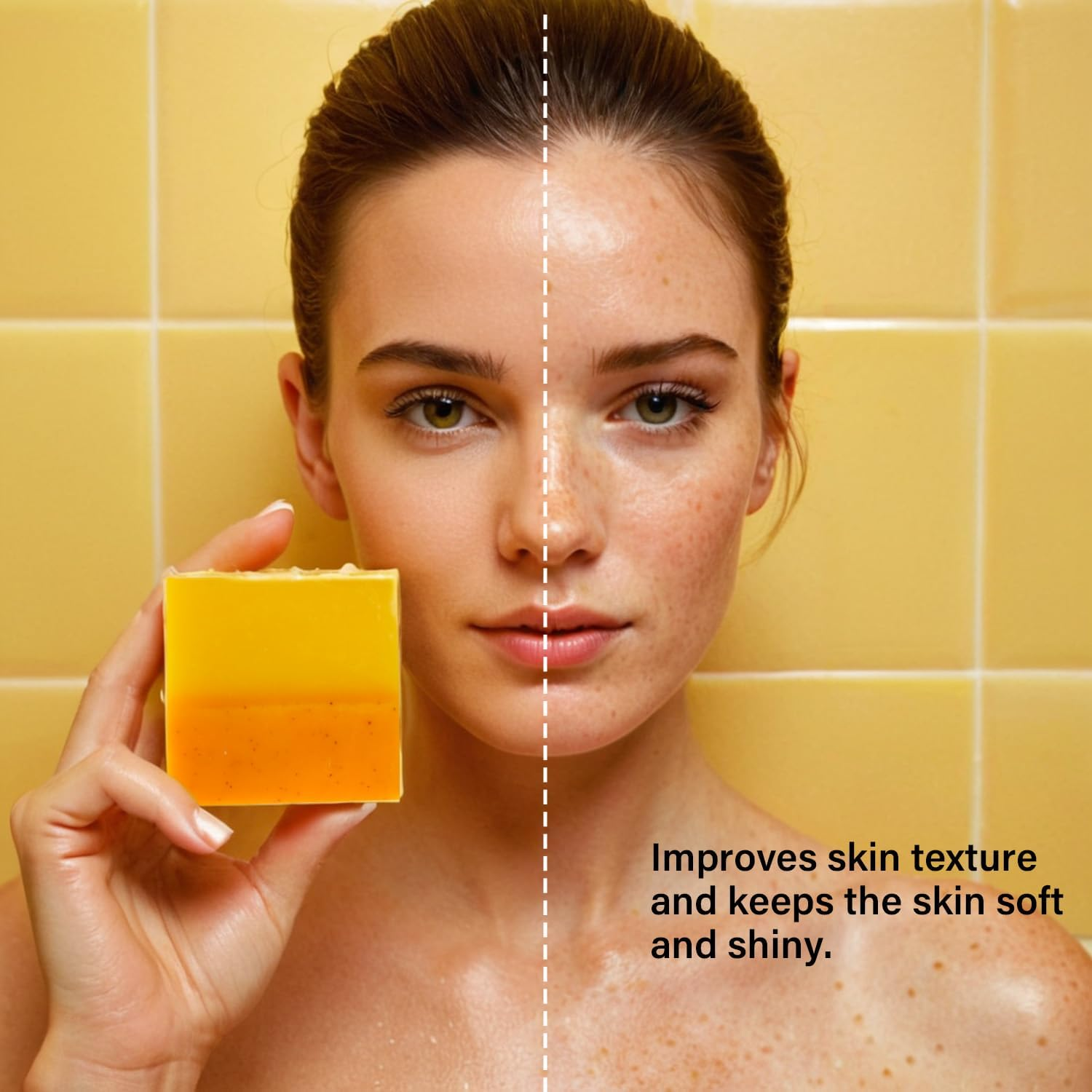 Turmeric and Honey Soap Bar for Glowing Skin, Natural Deep Cleansing, Helps Even Skin Tone and Reduce Acne