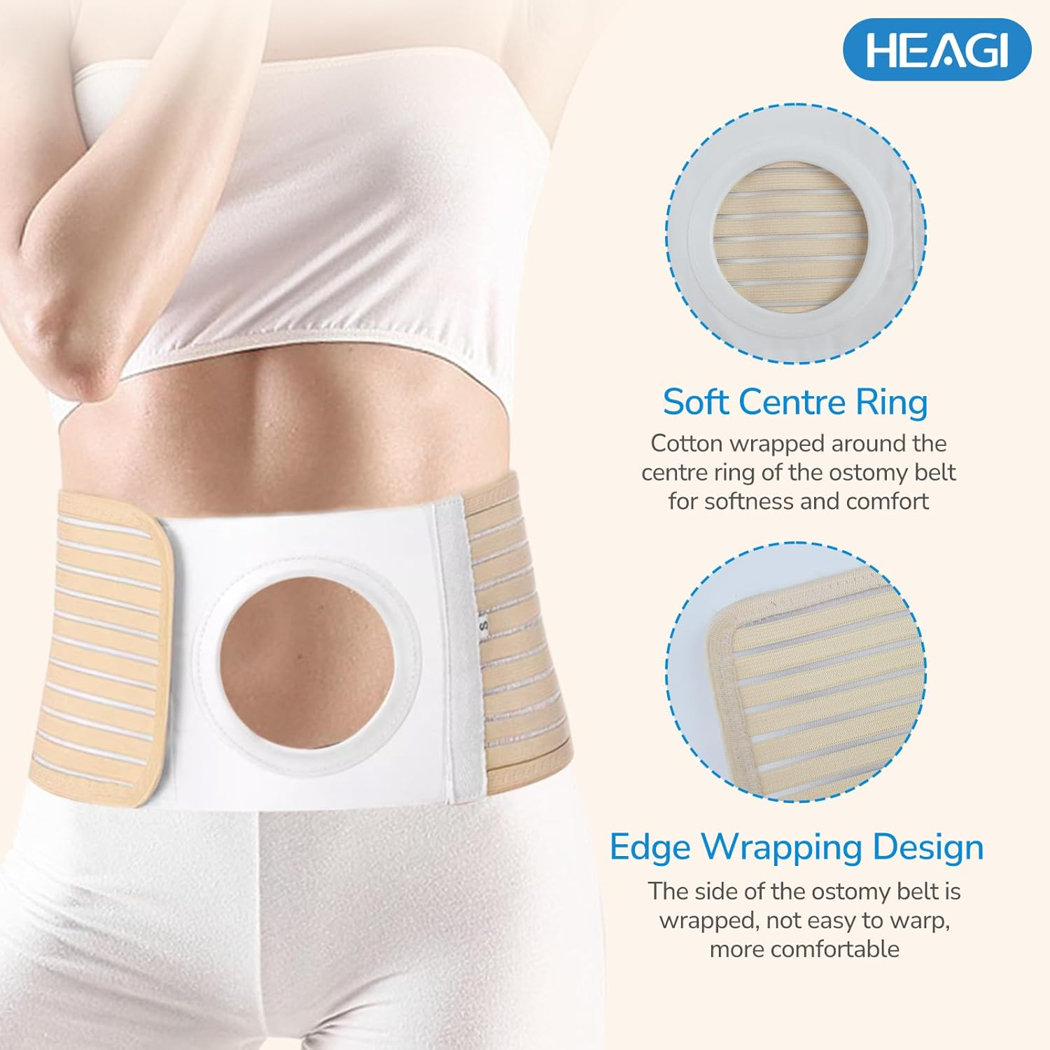 Ostomy Belt, Stoma Hernia Support Belt for Men Women, Abdominal Colostomy Stealth Belt for Post-Operative Care Preventing the Stoma Hernia and Reinforce Colostomy Bags(M) image number 2
