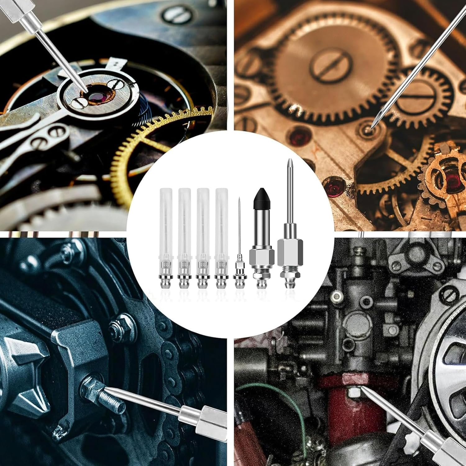 7Pcs Grease Gun Needle Tip, Bearing Grease Injector Needle Nozzle, Stainless Steel Needle Grease Dispenser Needle Nozzle for Small and Narrow Tight Spaces image number 3