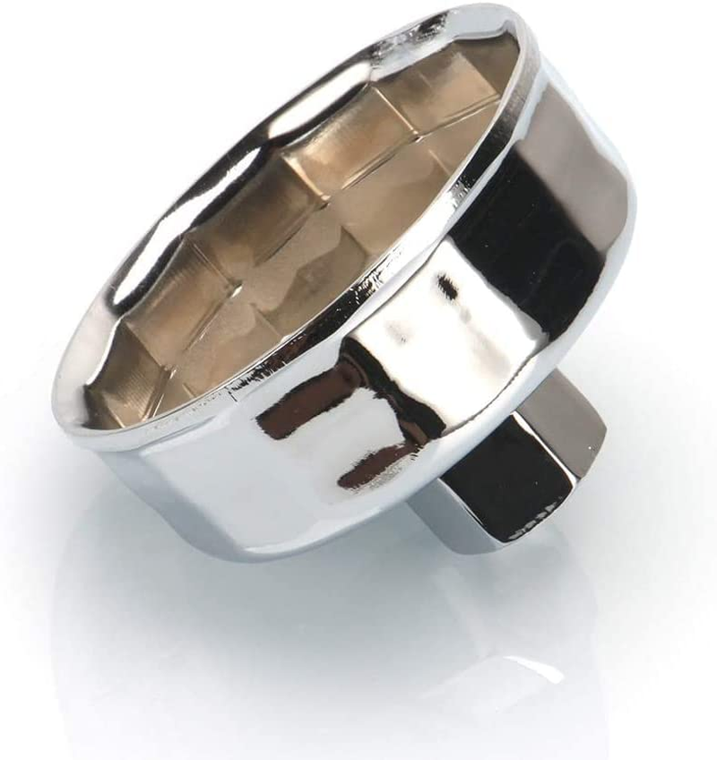 84Mm 14 Flutes Oil Filter Cap Wrench Tool Universal Chrome Plated Steel Oil Filter Removal Tool Compatible with Mercedes Dodge and Jeep 3.0L Diesel Engines(84Mm 14 Flutes)