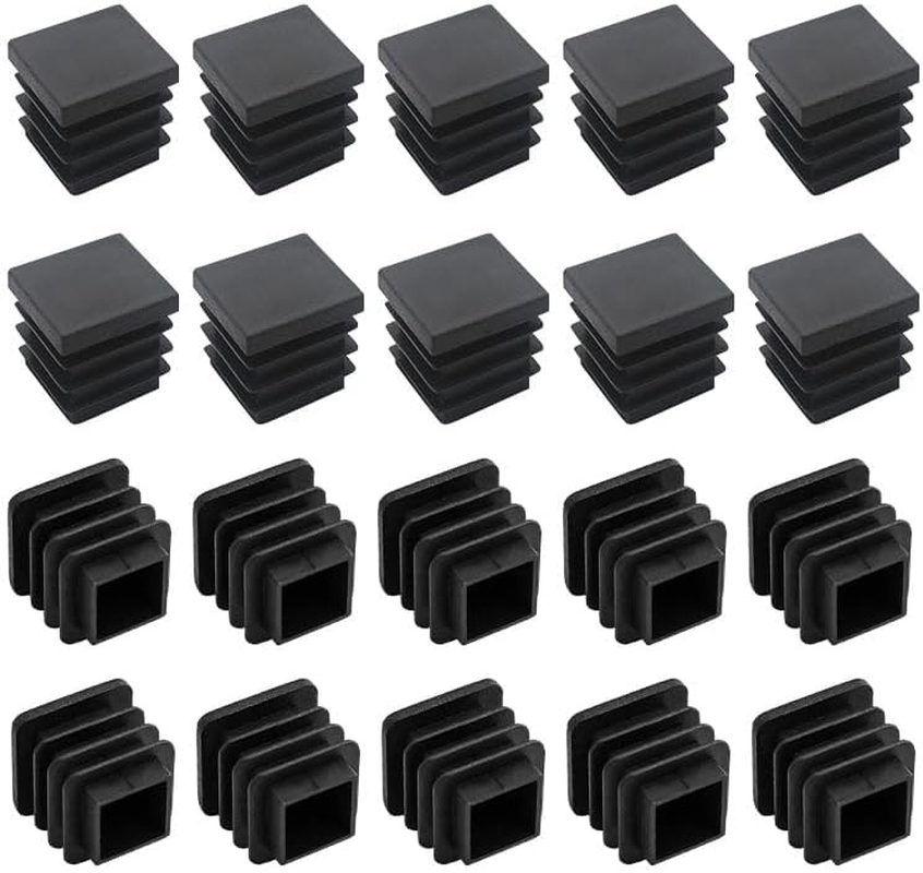 20 PCS 50X50Mm Chair Leg Caps, Plastic End Caps with Durable, Non Slip and Silent for Chair Feet, Table Leg, Pipe image number 2