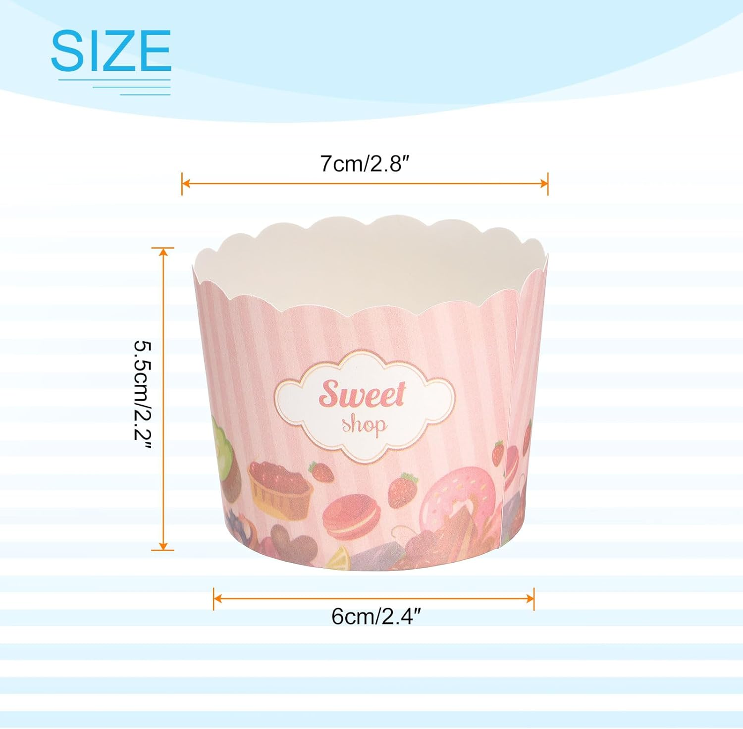 HARFINGTON 100Pcs Paper Baking Cups 6Oz Greaseproof Disposable Bulk Cupcake Muffins Liners Cases Wrappers for Wedding Birthday Graduation, Pink Sweet image number 4