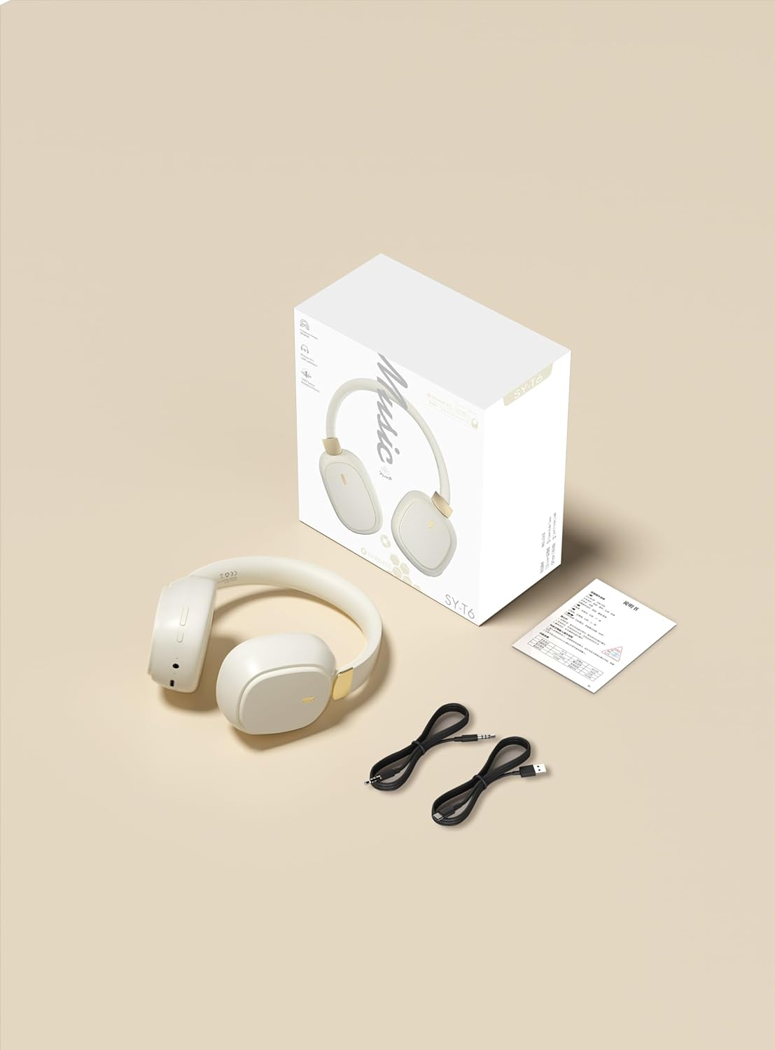 Ariv Hommey Wireless Over-Ear Bluetooth 5.3 Headphones - 20H Playback, Foldable Ultra-Light 198G Design | Built-In Mic | Dual Mode for Pc/Smartphone (Off White) image number 5