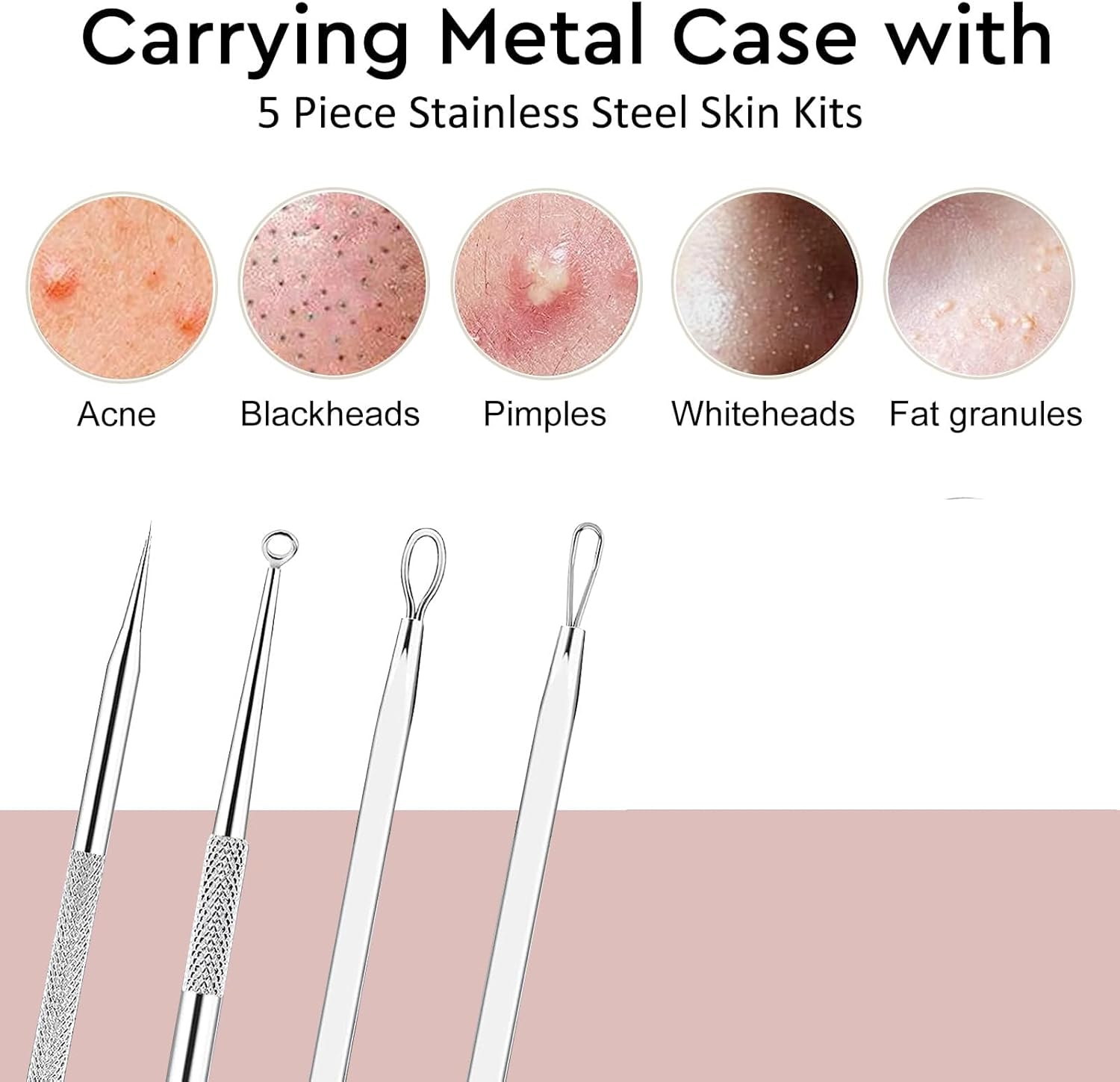 Facial Steamer - Nano Ionic Face Steamer Warm Mist Steamer for Home Sauna SPA, Humidifier for Face Steamer for Deep Cleaning Unclogs Pores Sinuses - Bonus 5 Piece Stainless Steel Skin Kit Rose Red