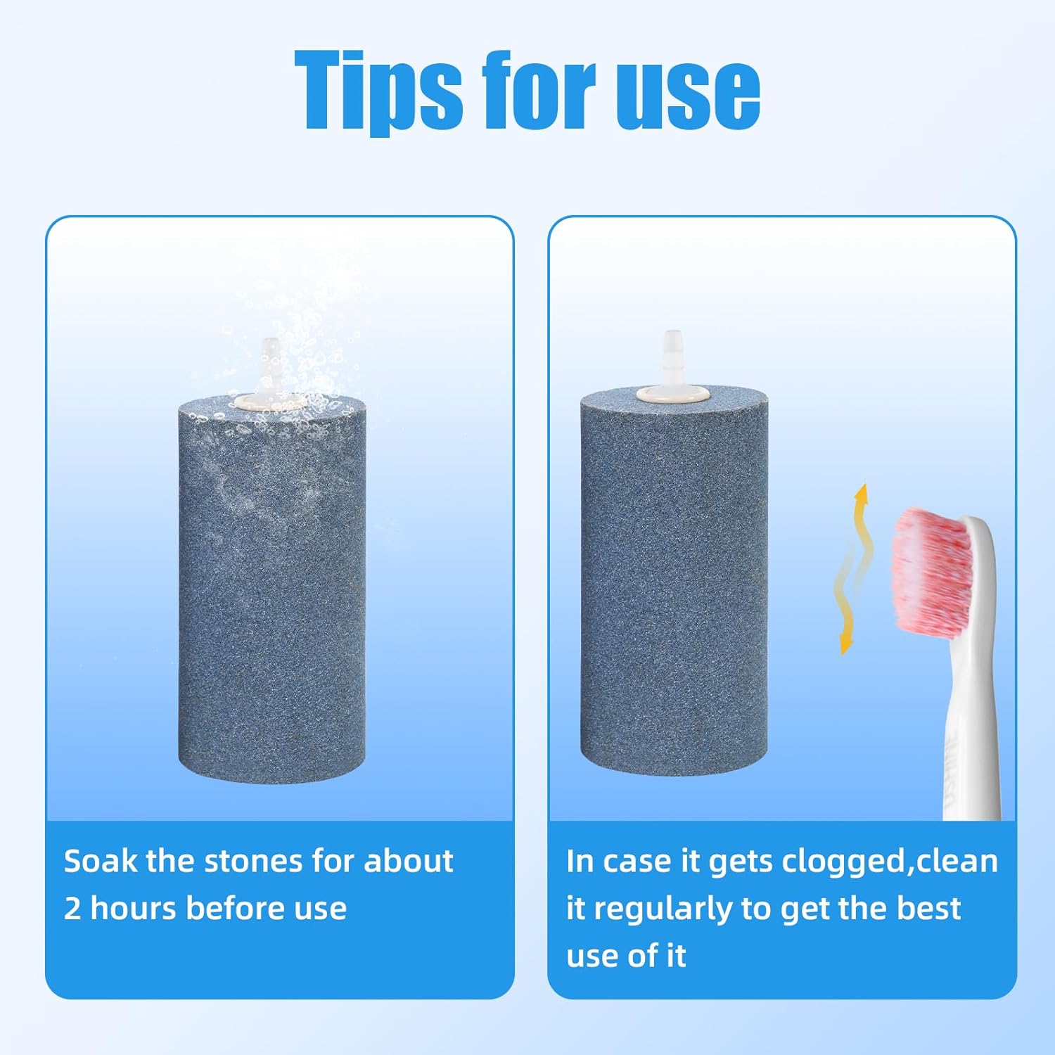 AQUANEAT Air Stone 4"X2" for Aquarium Fish Tank Air Pump Aerator Diffuser Hydroponics Cylinder (2Pcs, 4") image number 2