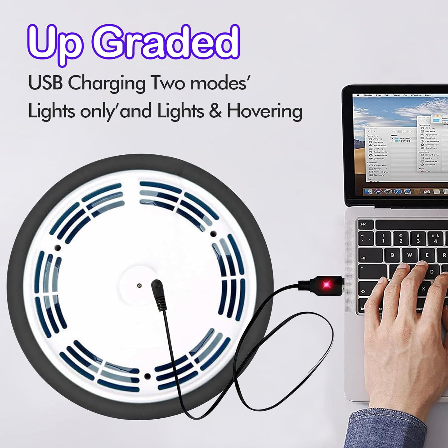 Air Power Football, Indoor Hover Ball, Luminous Floating Ball with LED, Flying Ball, Rechargeable, Football Gifts from 3 4 5 6 7 8-12 Years Boys Girls Outdoor Toy for Children