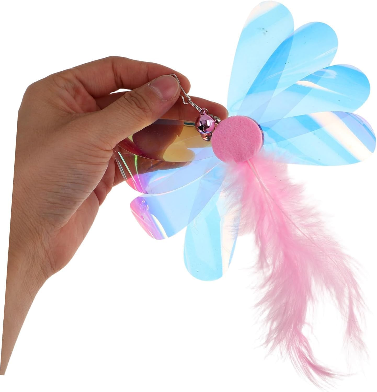 4Pcs Cat Toys Interactive Feather Teaser Refills - Butterfly & Dragonfly Plume Attachments for Indoor Cats, Durable Kitten Exercise Toys for Endless Fun, Swaying Motion Stimulation image number 3