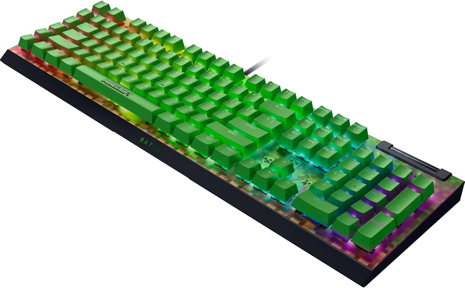 Razer Blackwidow V4 X - Mechanical Gaming Keyboard with Razer Chroma&trade; RGB (Green Switch) - Minecraft Edition