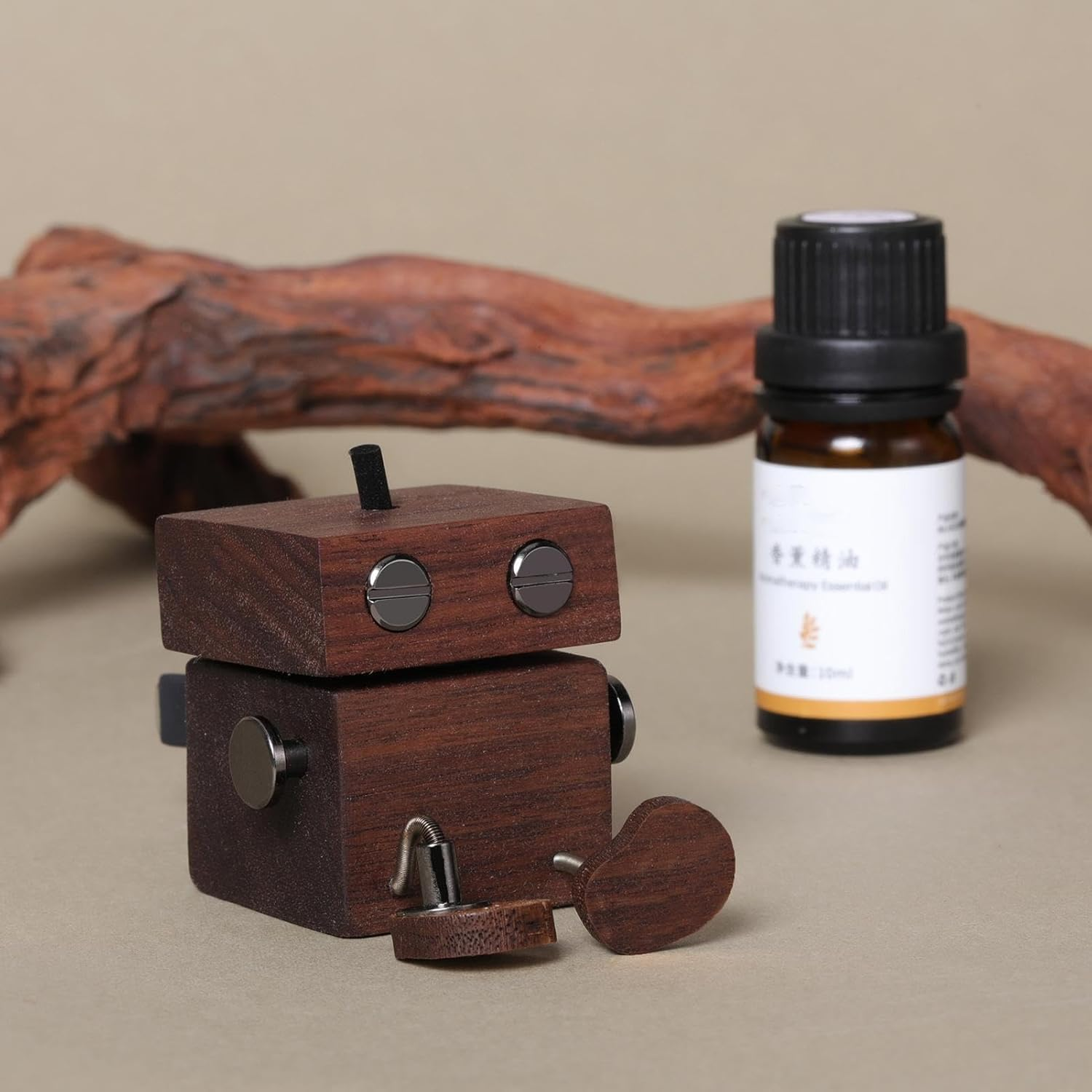 Car Scent Freshener, Shaking Wooden Man Figurine Car Air Freshener, Automotive Aromatherapy Odor Eliminator Perfume Figurine for Men Women Dad Father Husband image number 6