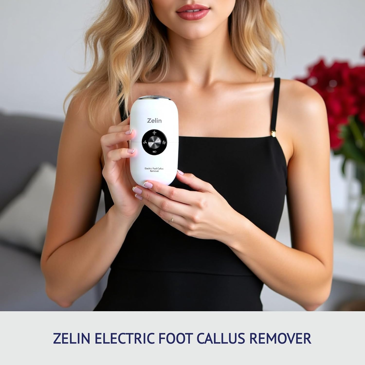 Zelin Electric Foot Callus Remover with Stainless Steel Heads, 3-Speed Adjustable, LED Display, Compact and Portable Feet Grinder for Cracked Heels and Dry Elbows image number 4