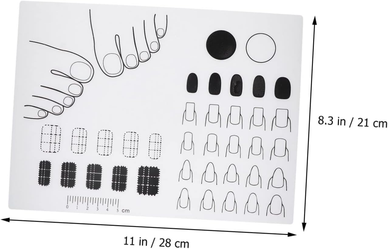 Baluue Acrylic Nail Practice Mat Silicone Trainer Sheet for Diy Application Manicurists and Beginners to Nail Art Techniques image number 3