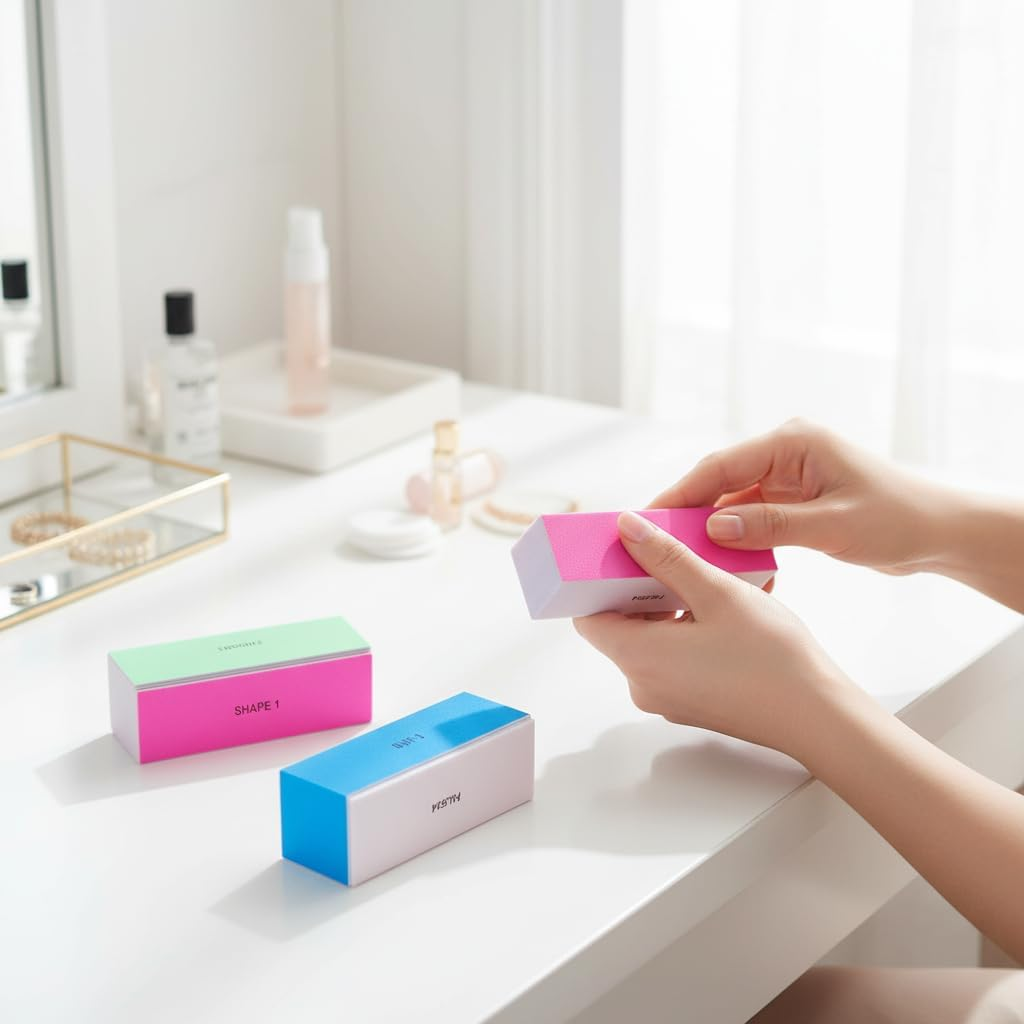 CRFY 4-Way Nail Buffer Block Set (4 Pcs) &ndash; Multi-Sided Nail Polishing Buffers for Natural & Acrylic Nails, Grit 120/240/600/3000, for Smoother, Shiny Nails image number 4