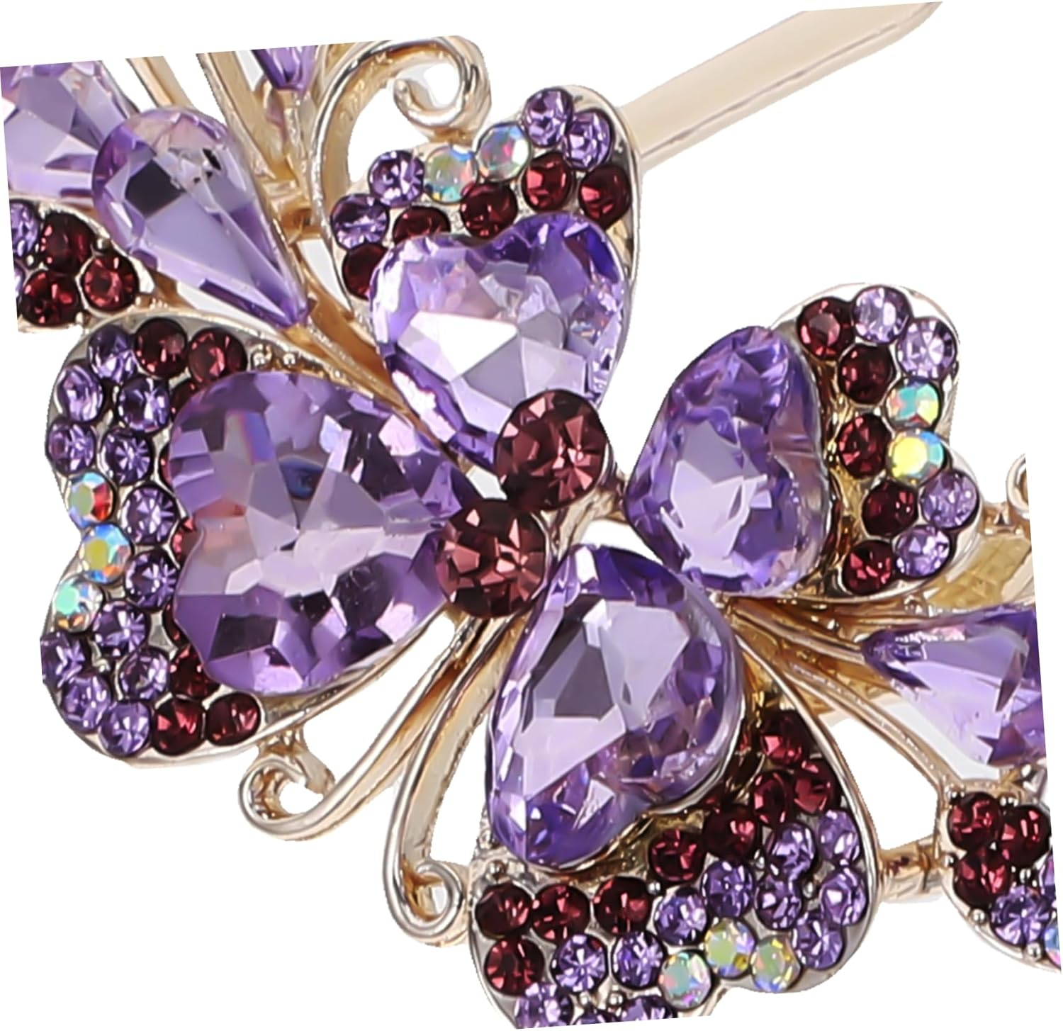 Ipetboom Comb Bridal Headpiece for Wedding Hair Clips for the Bride Vintage Hair Accessories Rhinestone Hair Combs Rhinestone Hairpiece Rhinestone Hairpin Purple Women'S Hair Claw Metal Rhinestones image number 2