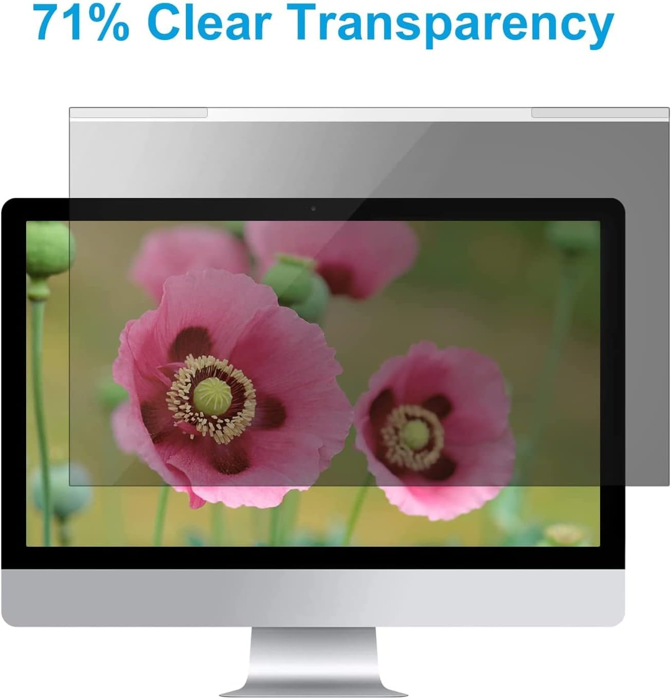 MOSISO 25-27 Inch Computer Privacy Screen Filter, Hanging Removable Acrylic Screen Protector anti Glare Eye Protection for Diagonal 25,25.5,26.5,27 Inch 16:9 Aspect Ratio Widescreen Desktop PC Monitor image number 5