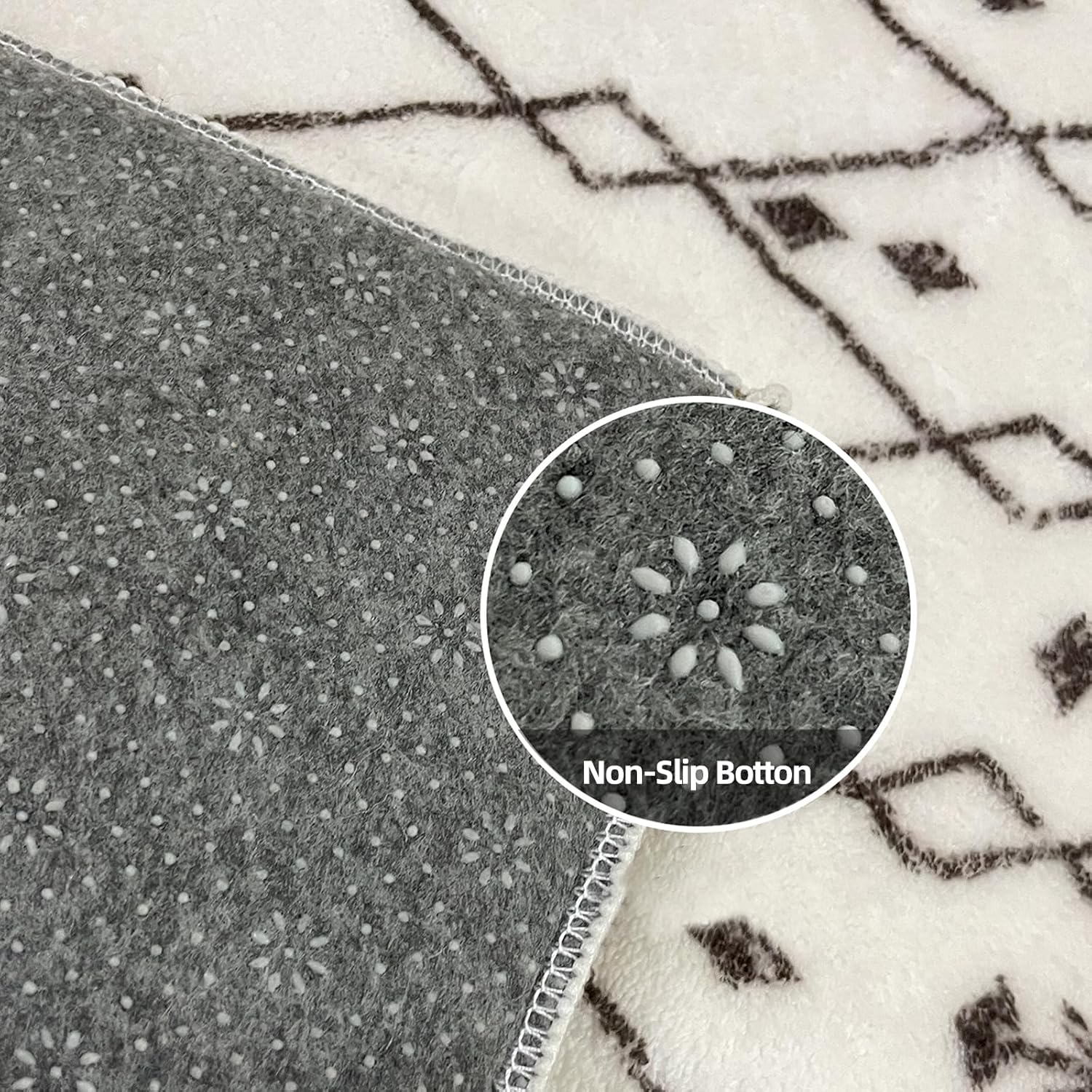 Moroccan Area Rugs 200X250Cm Living Room Rugs Modern Abstract Rug Geometric Carpet Non-Slip Short Pile Rug Large Rugs for Living Room Soft Bedroom Area Rug (Beige/Ivory) image number 4