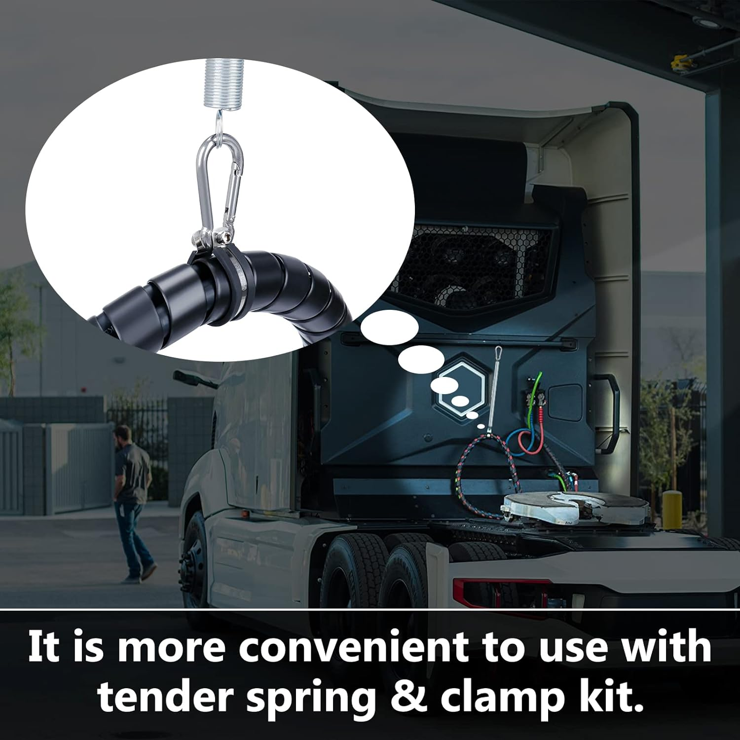 Cheemuii Semi Truck Air Line Kit 12 FT 3 in 1 ABS Power Air Line Air Hose with Gladhands and Tender Spring Kit for Semi Truck Tractor Trailer image number 6