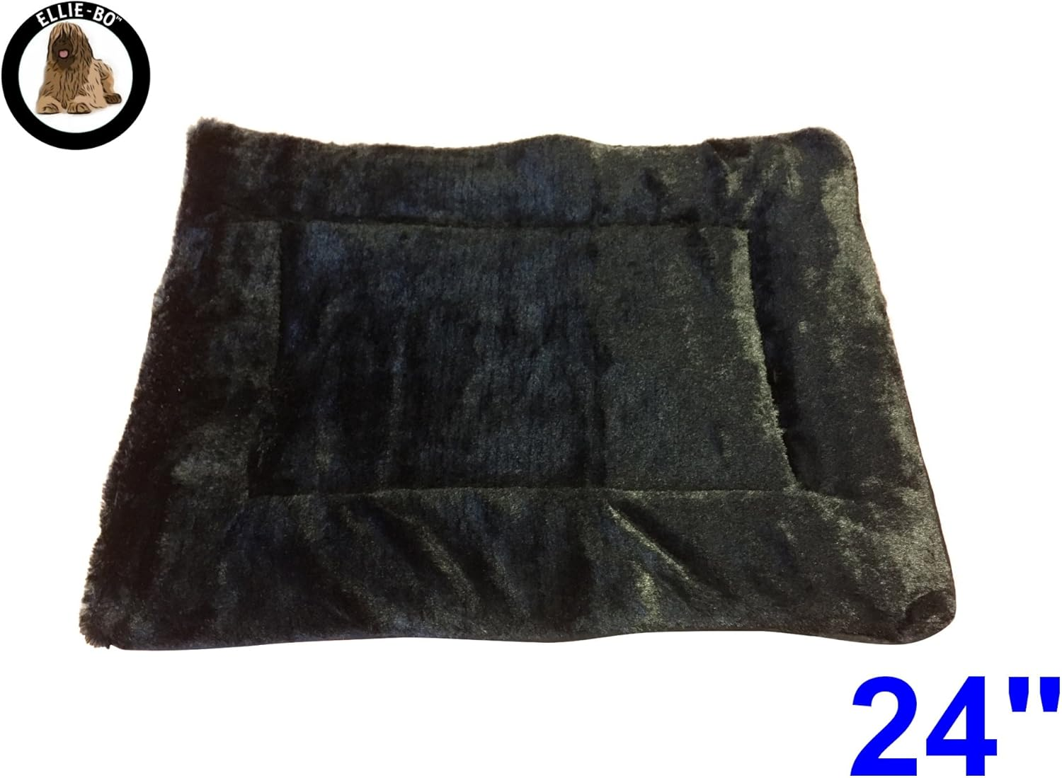 Ellie-Bo Reversible Tweed and Black Faux Fur Mat Bed for Small 24 Inch Dog Puppy Cages and Crates