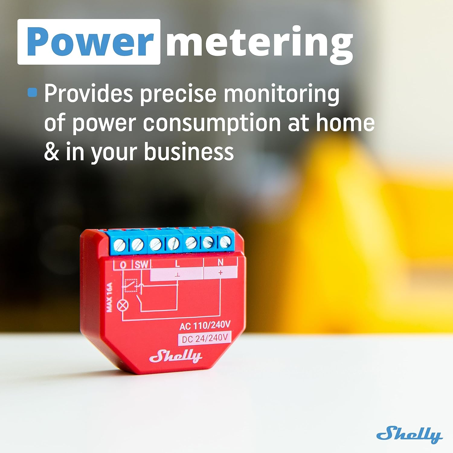 Shelly plus 1PM | Wifi & Bluetooth Smart Relay Switch with Power Measurement | Home Automation | Alexa & Google Home Compatible | No Hub Required | Wireless Lighting Control (4 Pack) image number 4