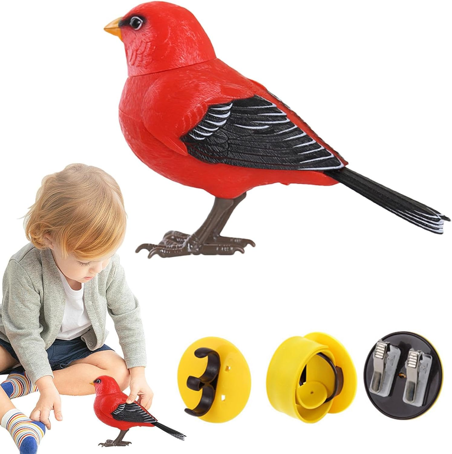 Artificial Bird Toys, Electric Interactive Toy, Fake Birds Sound and Motion Activated Singing Bird, Realistic Simulation Birds Making Sounds, Tree Ornaments for Garden Decorations, Pet Supplies - Abd04 image number 6