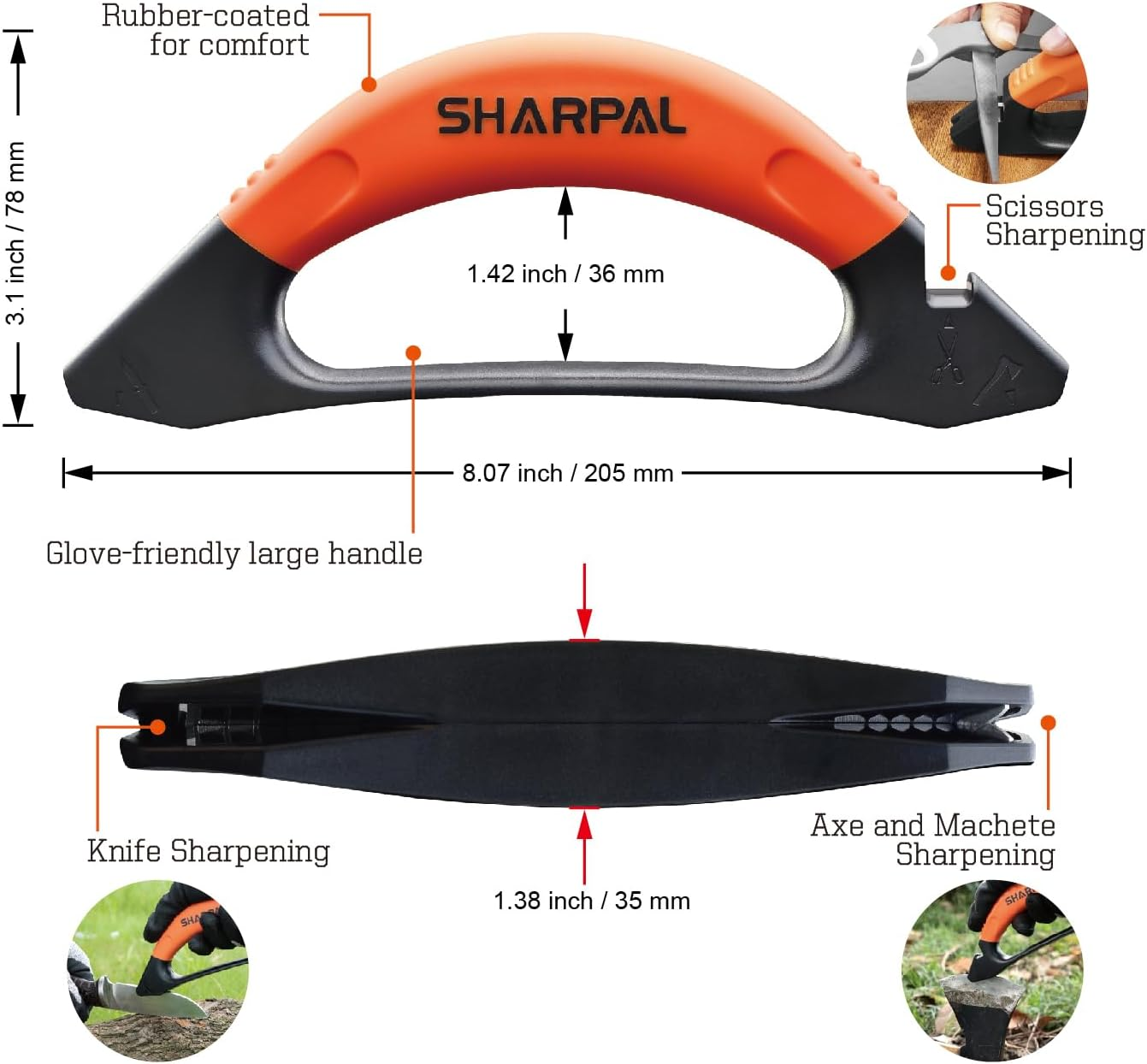 SHARPAL 112N 3-In-1 Knife Axe Hatchet Machete & Scissors Garden Tool Sharpener image number 2