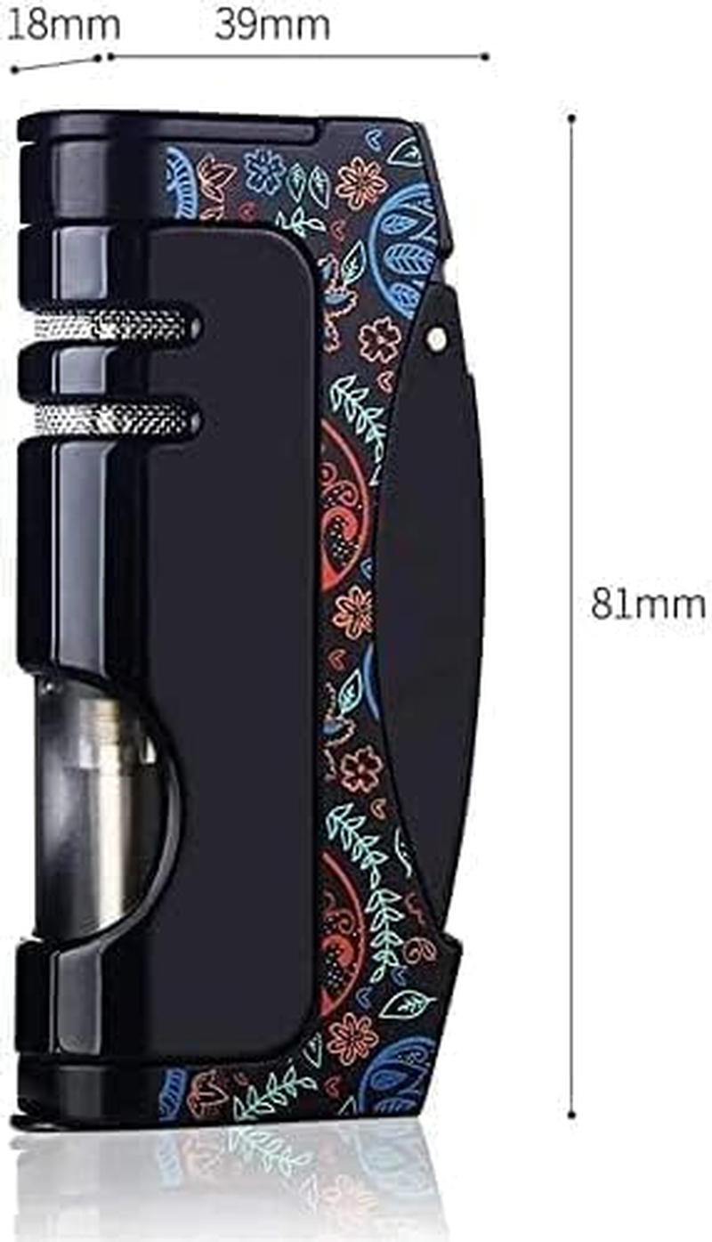 Pocket Torch Lighter, Adjustable Single Jet Blue Flame Butane Lighters Windproof Refillable Gas Lighters with Punch for Gift Grill Camping (Without Gas) image number 2
