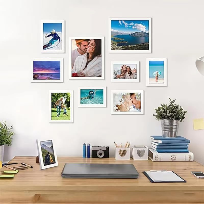Picture Frames Collage Wall Decor 10 Pack,Gallery Wall Frame Set for Wall or Tabletop Display,Multi Sizes Including 25X20Cm, 18X13Cm, 15X10Cm Family Photo Frames (White) image number 3