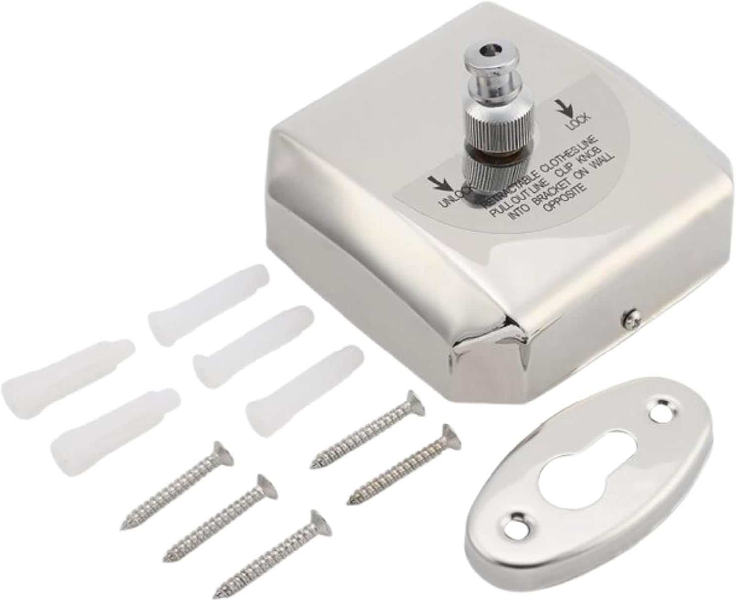 Dolphy Retractable Stainless Steel Clothesline &ndash; Square Design, Wall Mounted, Mirror Finish, Heavy-Duty, Space Saving for Bathroom, Laundry, Balcony, Patio & Bedroom image number 2