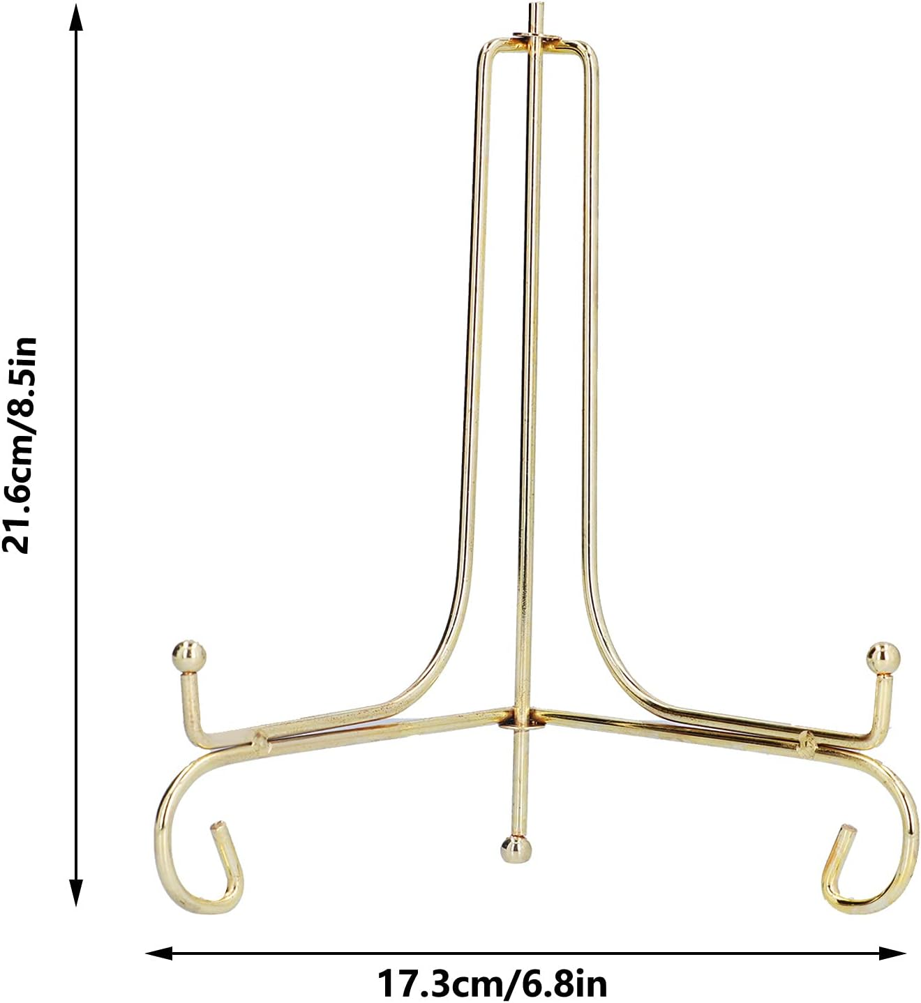 Metal Clock Stand Stylish Display Bracket for Home Office Modern Nordic Decor Gold round Plate Holder Iron 8.5X6.8In image number 2