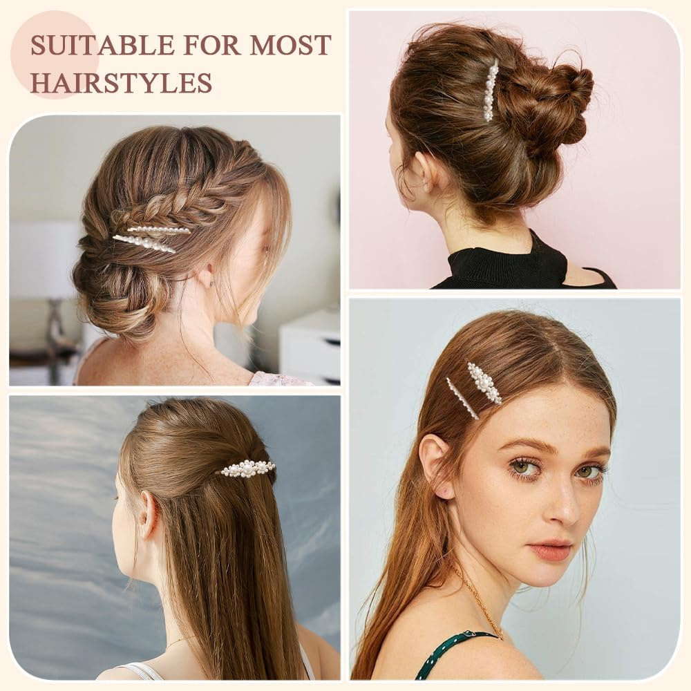 TRKETK Pack of 16 Pearl Hair Clips, Women'S Elegant Vintage Pearl Hair Clip, French Fashionable Gold, Tiny Hair Clip, Cute Headpiece, Hair Styling Accessories for Women and Girls image number 1