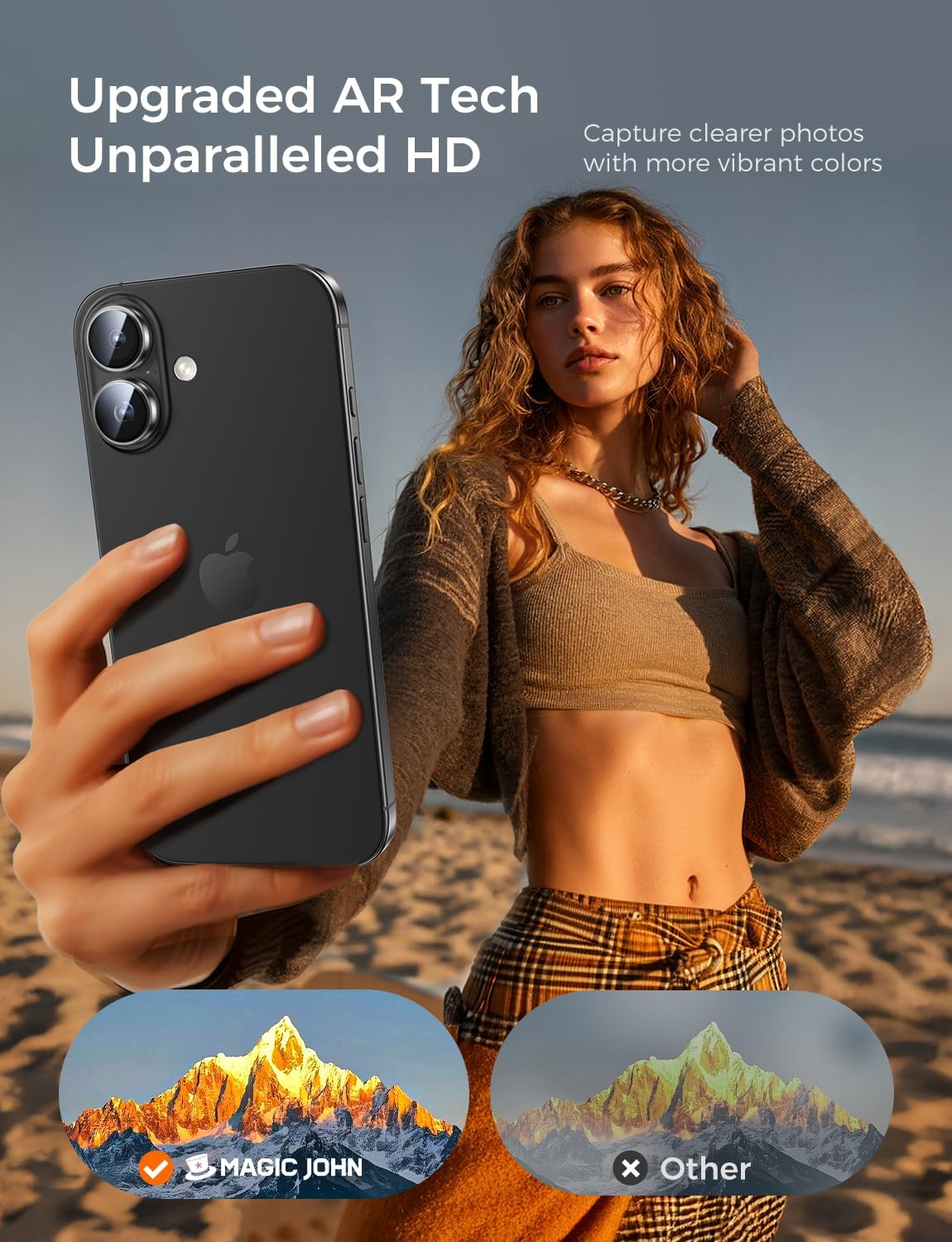 MAGIC JOHN for Iphone 17 Camera Lens Protector [Alignment Kit&1:1 Invisible Fit] 9H Aerospace Tempered Glass, Ultra HD, Metal Individual Ring, Case Friendly, 2 Pack, Clear - Silver image number 2