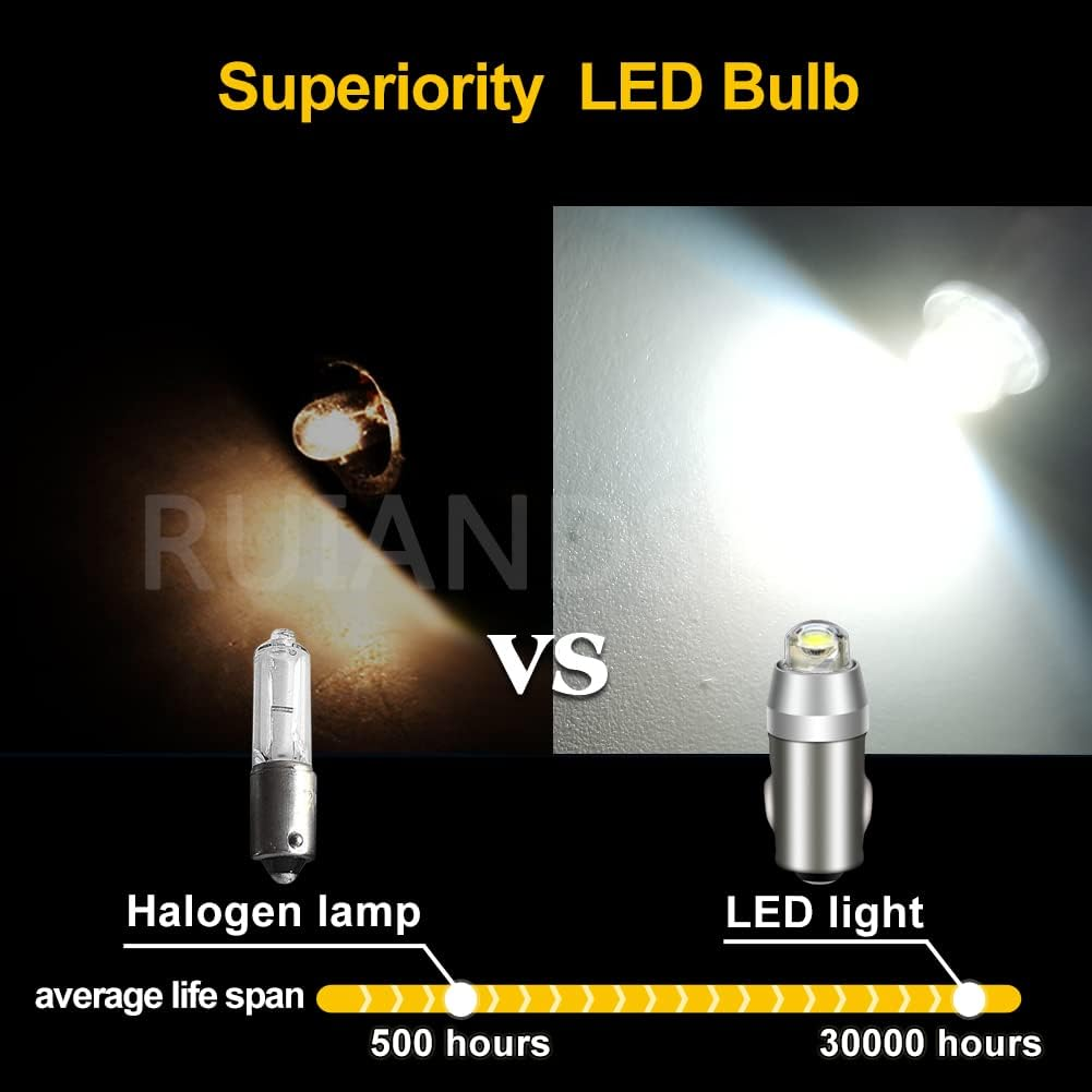 Ruiandsion 4Pcs BA7S LED Bulbs White 3898 DC 12V 24V COB Chips LED Bulbs Replacement for Car Interior Instrument Dashboard Warning Lights image number 5