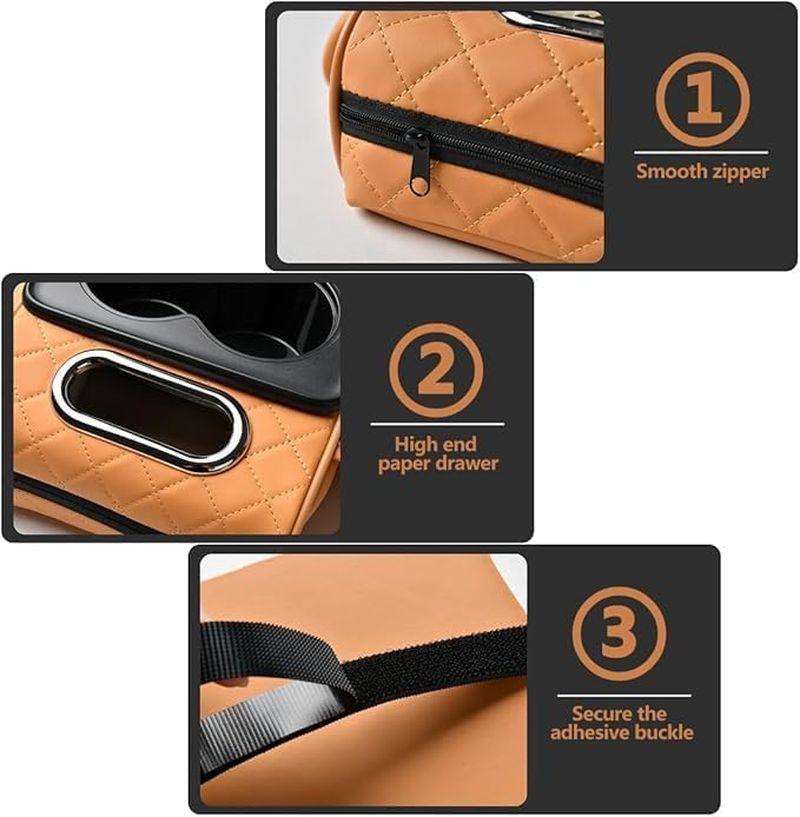 Upgrade Your Car Interior with Car Armrest Cushion - 5-In-1 Center Console Cover with Storage Bags, Cup Holder, Tissue Box Slot, Phone Slot - Premium Car Accessories for Sedans (Black) image number 1