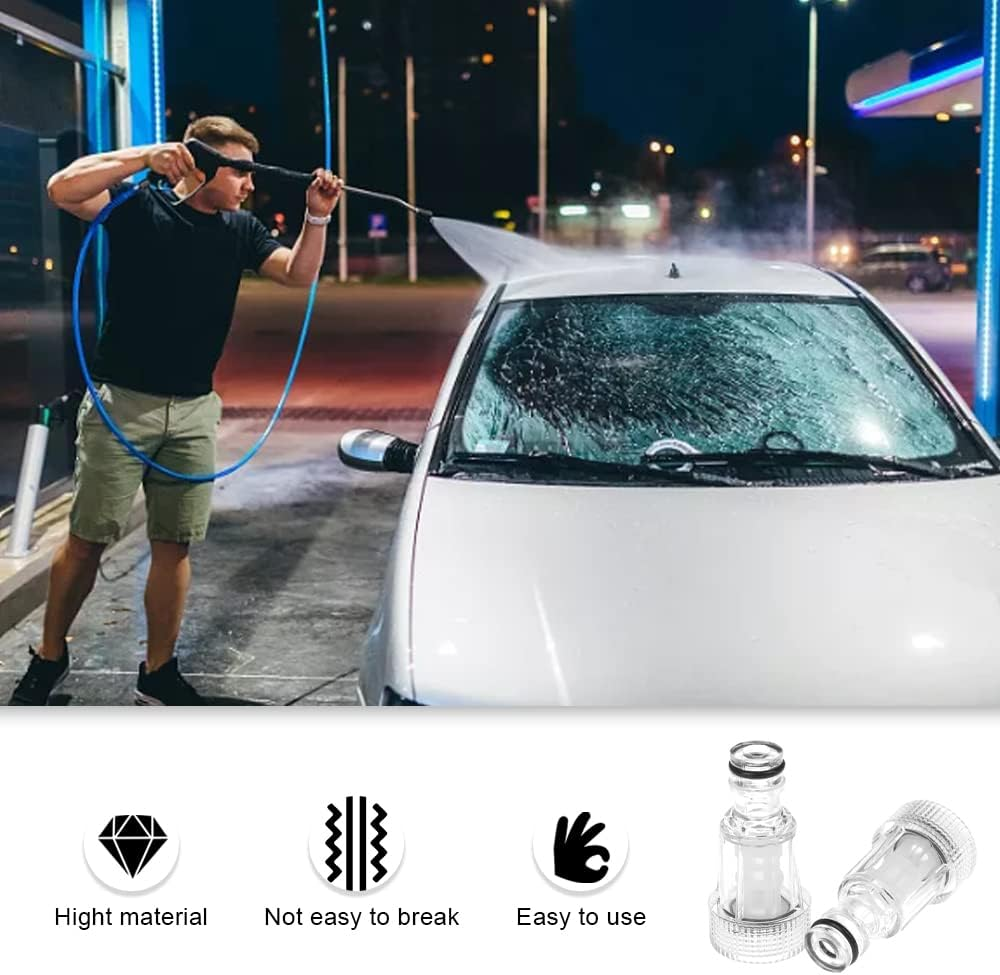 2 PCS Water Filters for High Pressure Washer Inlet Filter 3/4 Inch Connector Wash Pressure Water Pump Inlet for Protect the Pump of High Pressure Washer image number 4