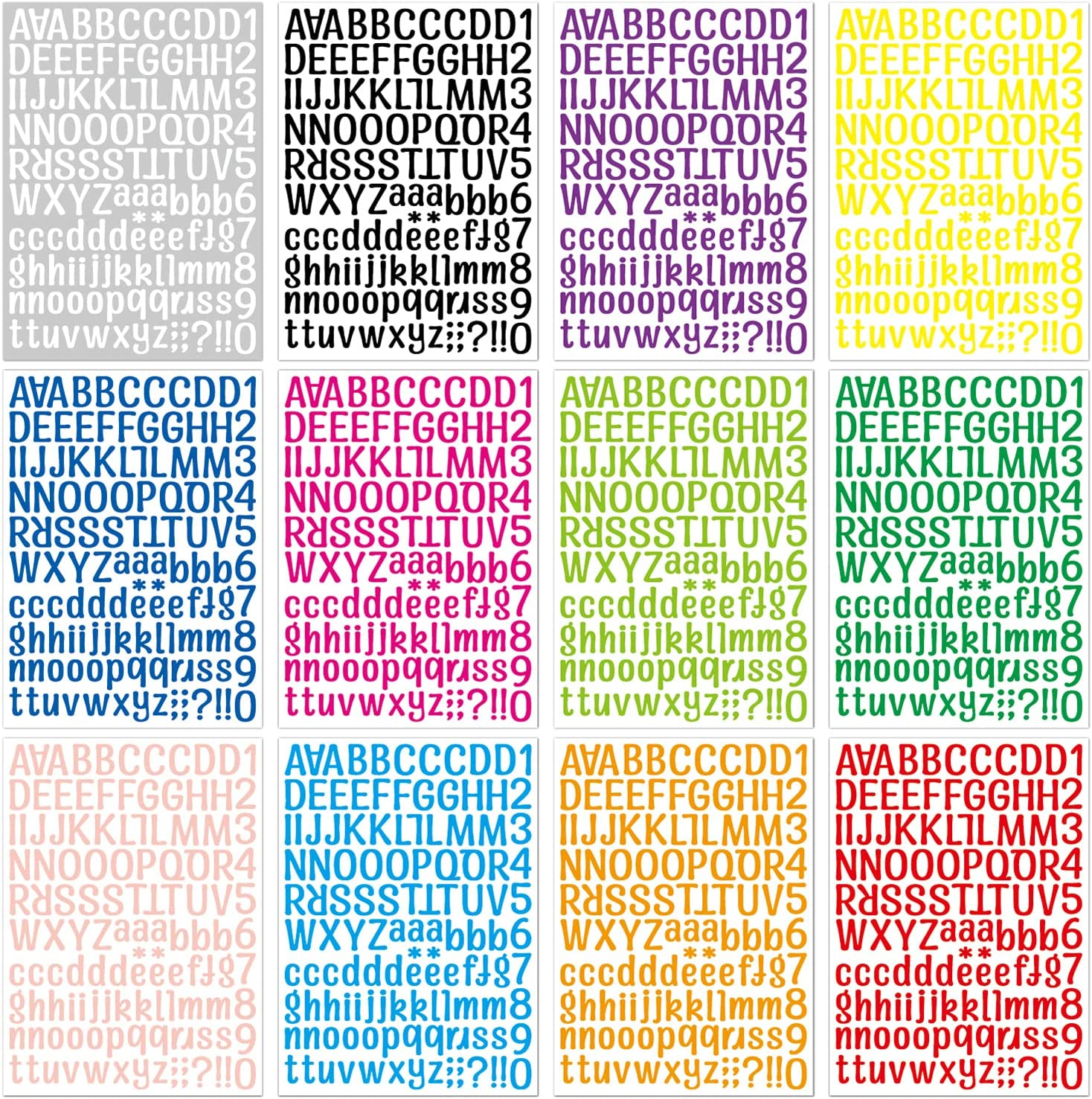 Alphabet Stickers 12 Sheets Alphabet Stickers Vinyl Self, Adhesive Number Alphabet Vinyl Stickers, Mailbox Numbers Labels DIY Crafts Art Making, Classroom Decor, Decals for Sign,Notebook