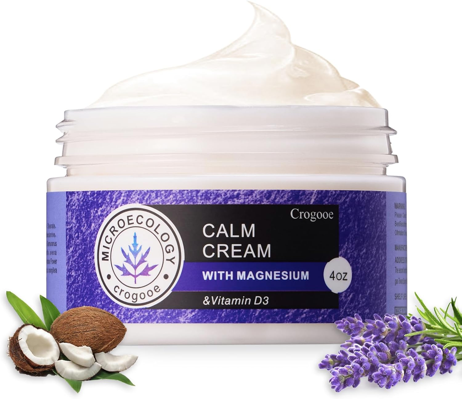 2025 Updated Magnesium Calm Cream:[Calms Soothes] Calm Cream Relief Moisturizer, Hydrating, Nighttime Magnesium Lotion with Lavender Essential Oils, Sensitive Skin Friendly（1Pc) image number 4