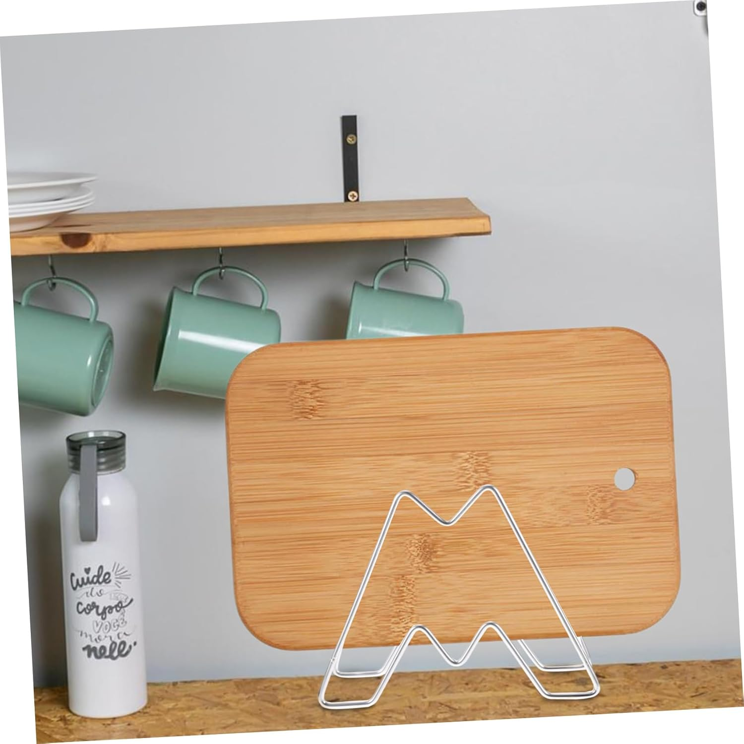 COLLBATH Kitchen Cutting Board Stand Pot Lid Rack Pan Organizer Stainless Steel Storage Stand for Home image number 3