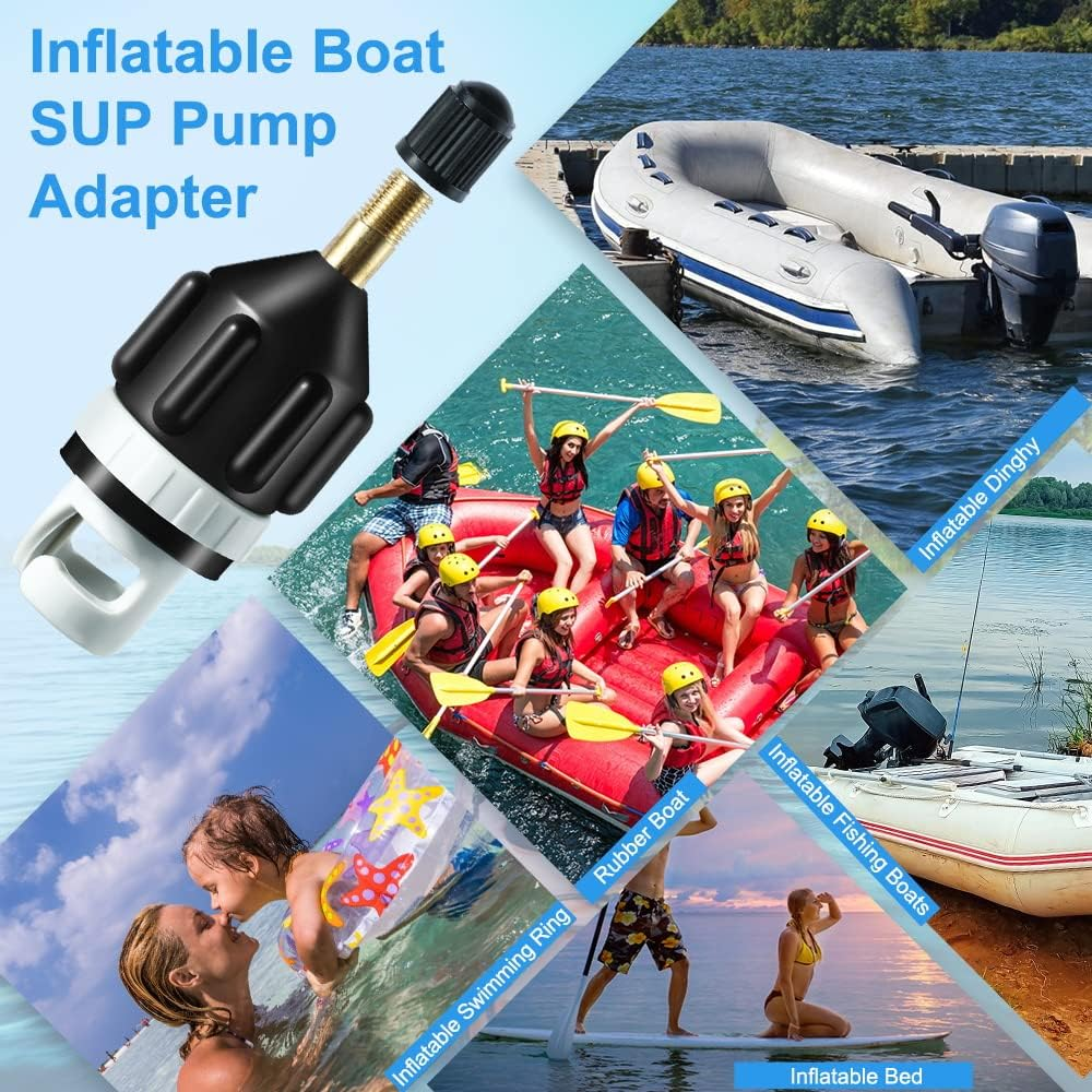 2Pcs Inflatable Boat SUP Pump Adapter, Premium Conventional Air Adapter, Sturdy SUP Air Adapter,Quickly Inflation and Strong Sealing SUP Pump Adapter, for Inflatable Boat, Paddleboard and Kayak. image number 2