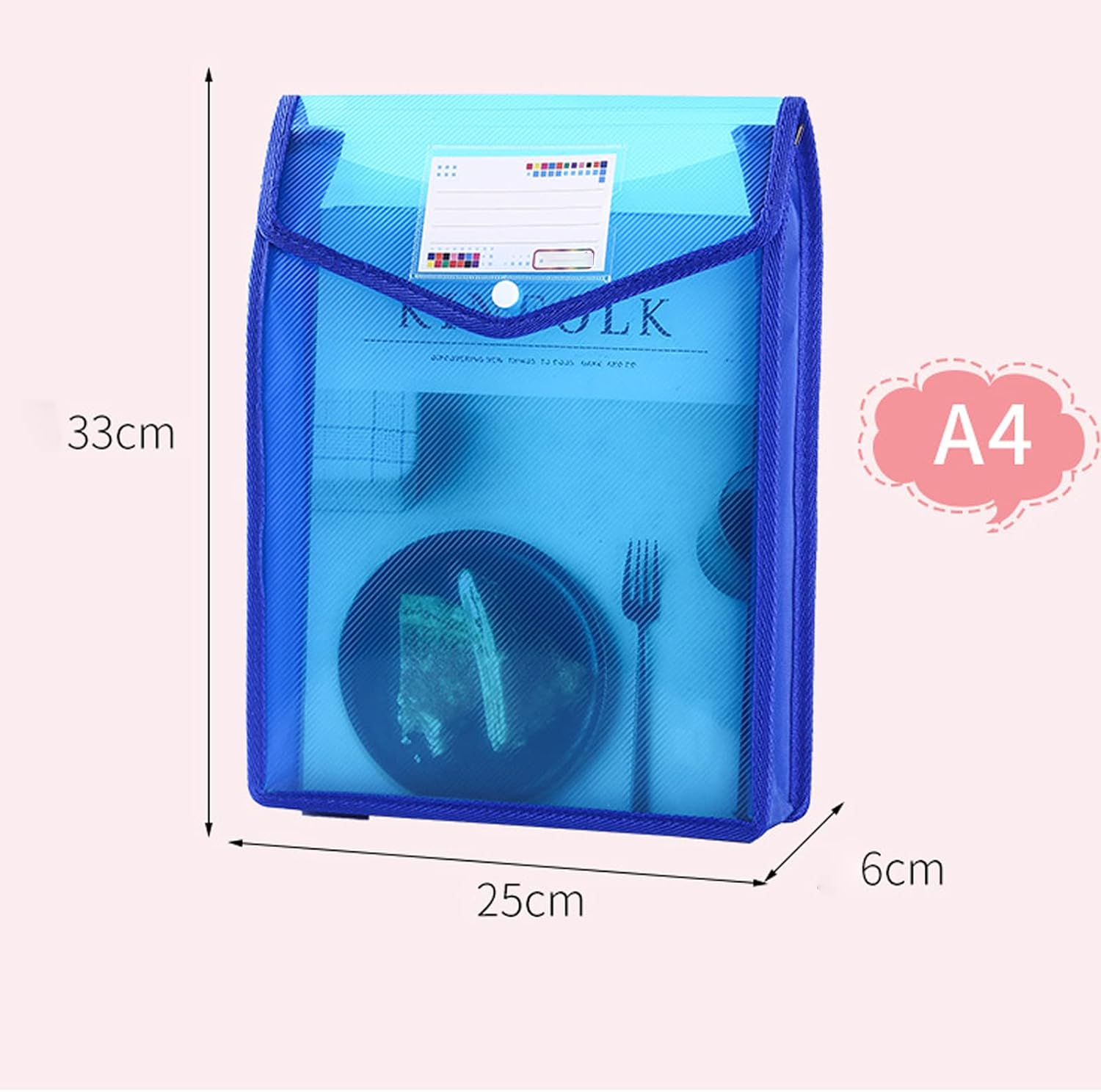 10 Pcs A4 Multiple Colors Plastic File Folder, Poly Envelope Expanding File Wallet, Document Folder with Snap Button Closure,Large Waterproof Accordion File Pouch (A) image number 3