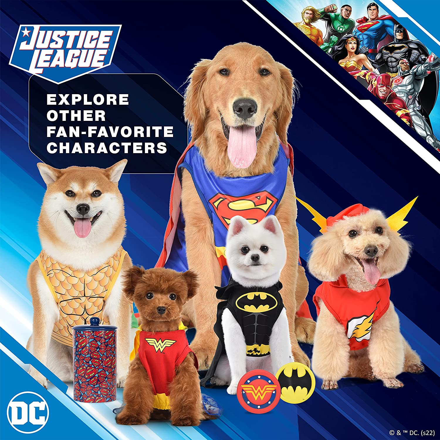 DC Comics for Pets Superman Dog Harness | No Pull Costume with Cape | Superhero Apparel & Accessories for Small Dogs, Size S image number 6